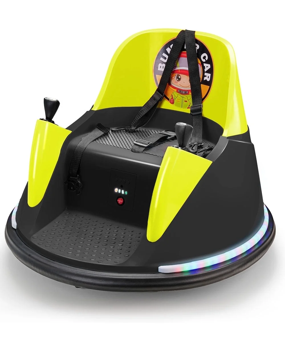 12V bumper car with remote control, Flashing lights, Music & DIY stickers for kids & toddlers
