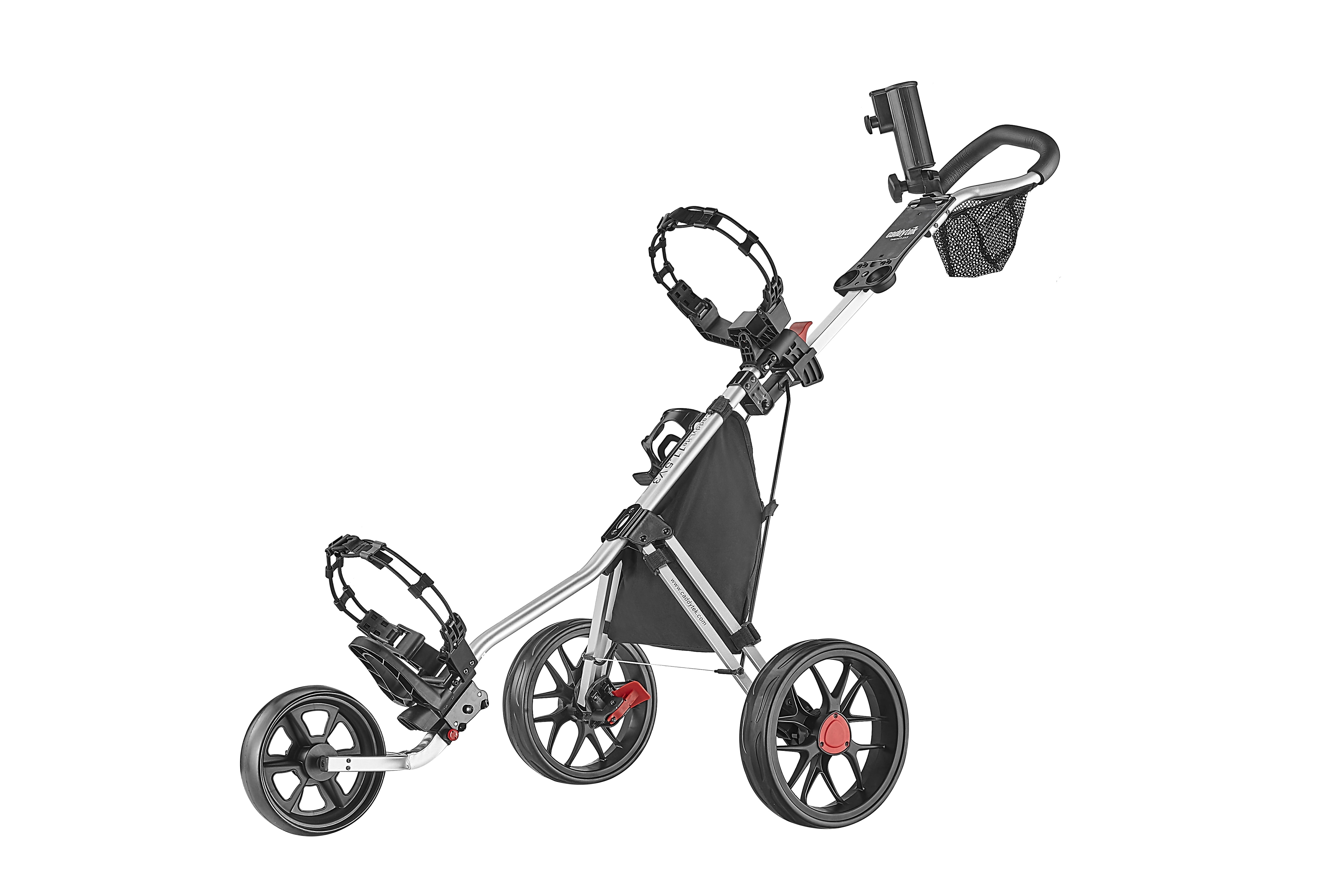 CaddyTek CaddyLite 11.5 V3 Golf Push and Pull Cart, Silver