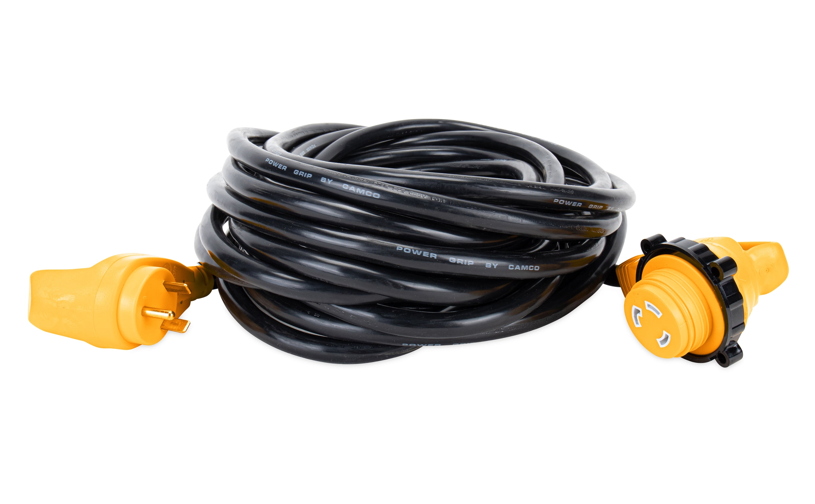 Camco PowerGrip Camper/RV 30-Amp Power Cord | Rated for 125 Volts/3750 Watts, 50-Foot (55525)