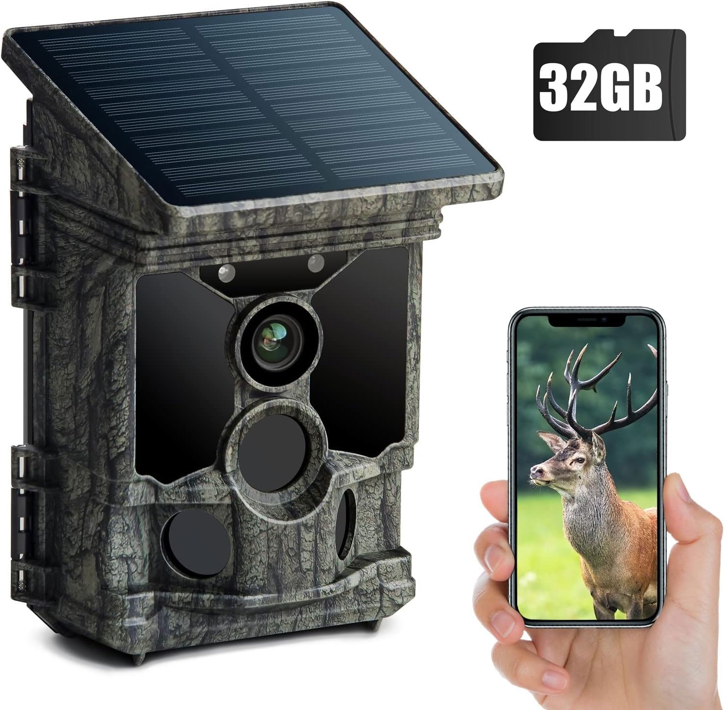 Campark TC08 4K Solar WiFi Hunting Trail Monitor 46MP Night Vision Waterproof IP66