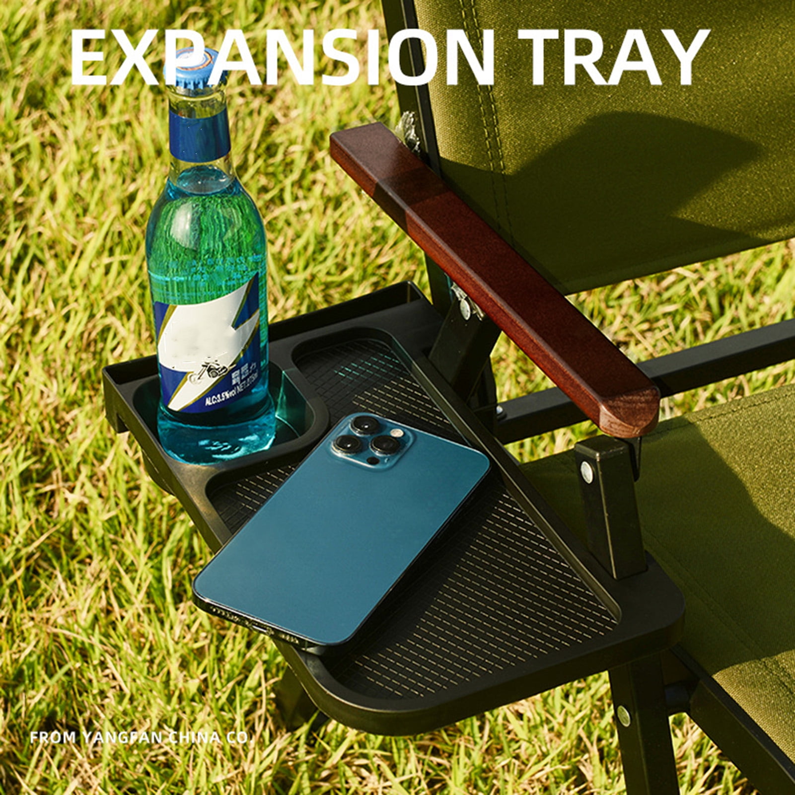 Camping Chair Shelf with Cup Holder Bunk Bed Bedside Nightstand Outdoor Snack Organizer Recliner Chair Side Tray Camping Accessories