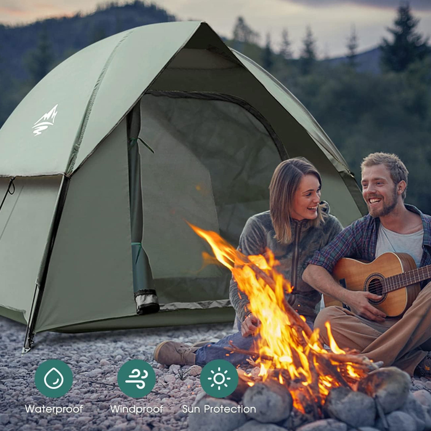 Blusmart Lightweight 84.65" x 84.65" Beach Tent, Green