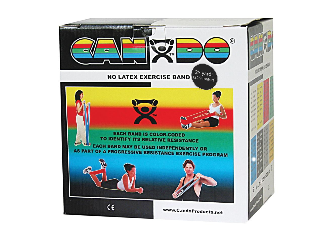 CanDo latex-free exercise band, black, 25 yard dispenser