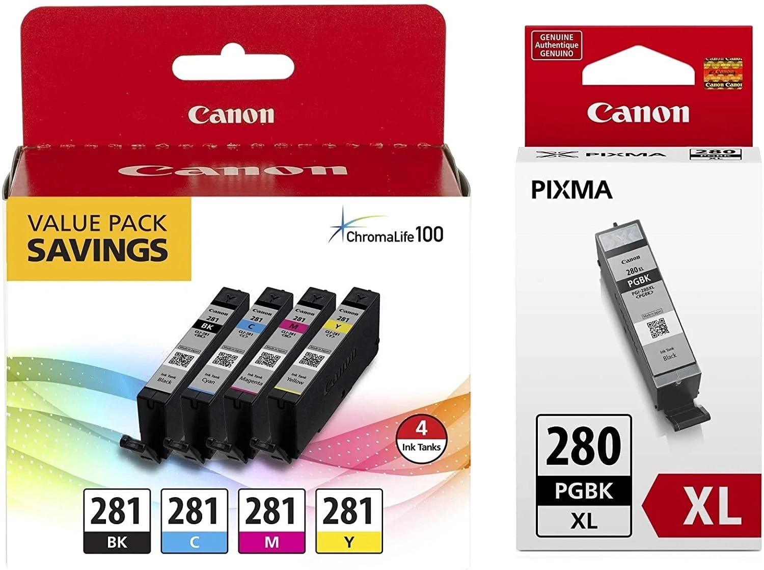 Canon Black/Color XL Inkjet Printer Cartridge, for Canon Printers, 2021C007, 5 Pack