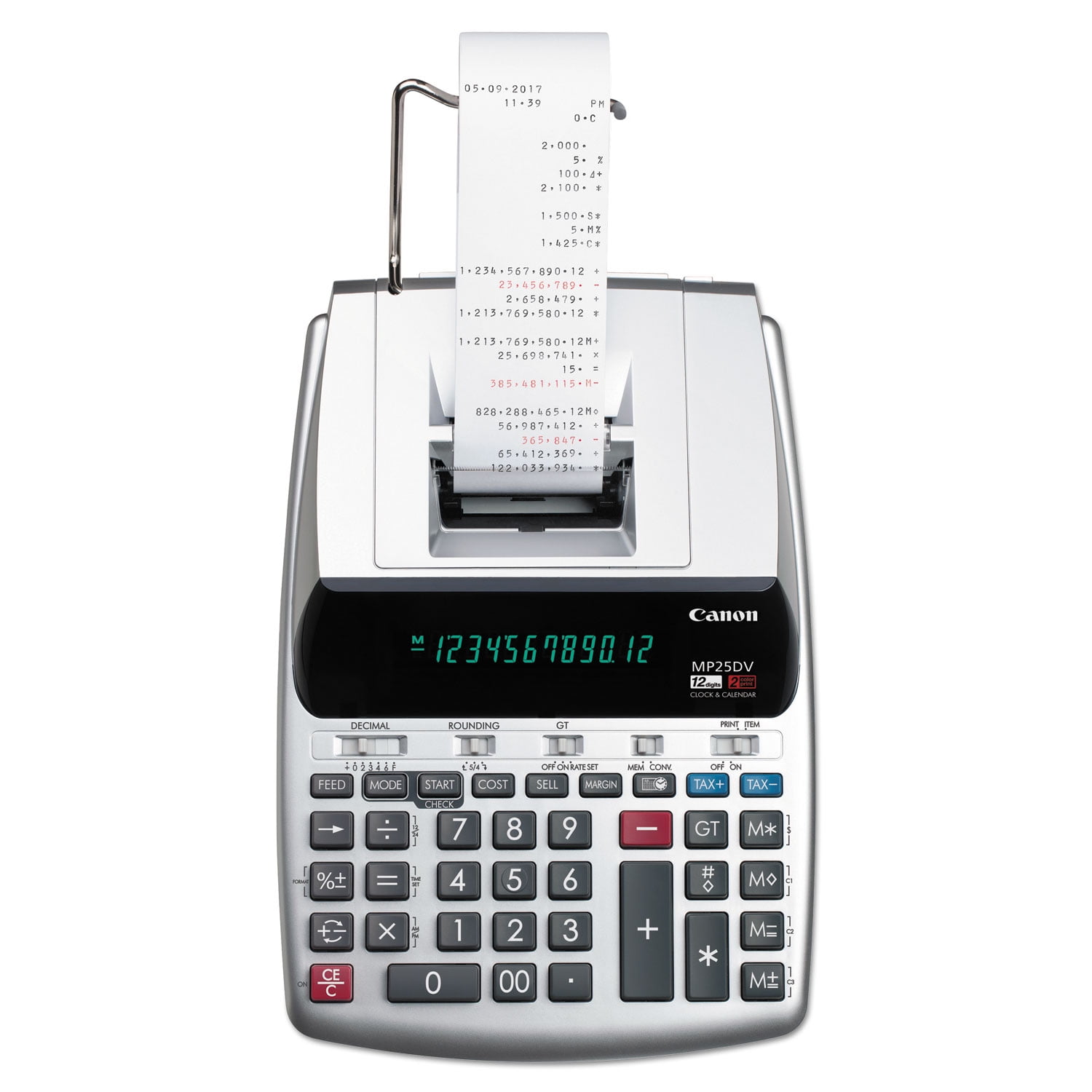 Canon MP25DV3 12-Digit Printing Calculator, Silver