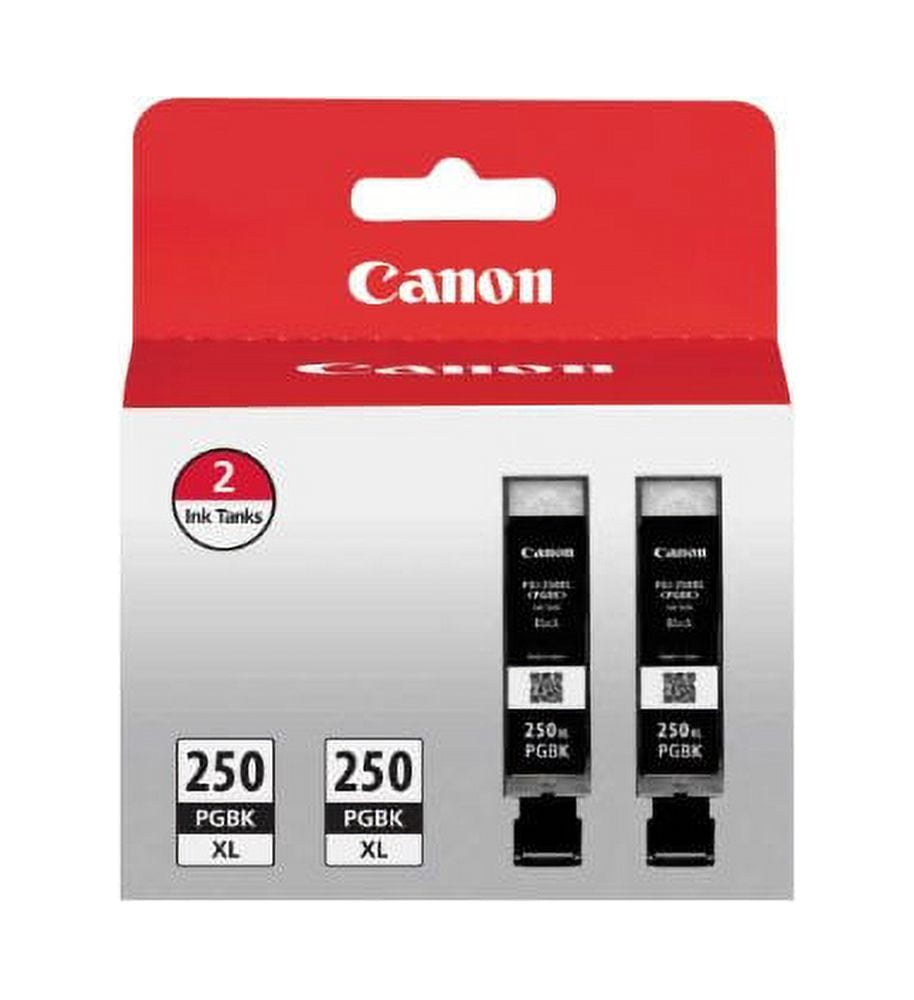 Canon PGI-250XL Pigment Black Ink, Twin Value Pack, Compatible to MG5520, MG6620, MG5420, MG5422, MG5522, MG5620, MG6320, MG6420, MG7120, MG7520, MX722, MX922, iP7220, iP8720, and iX6820