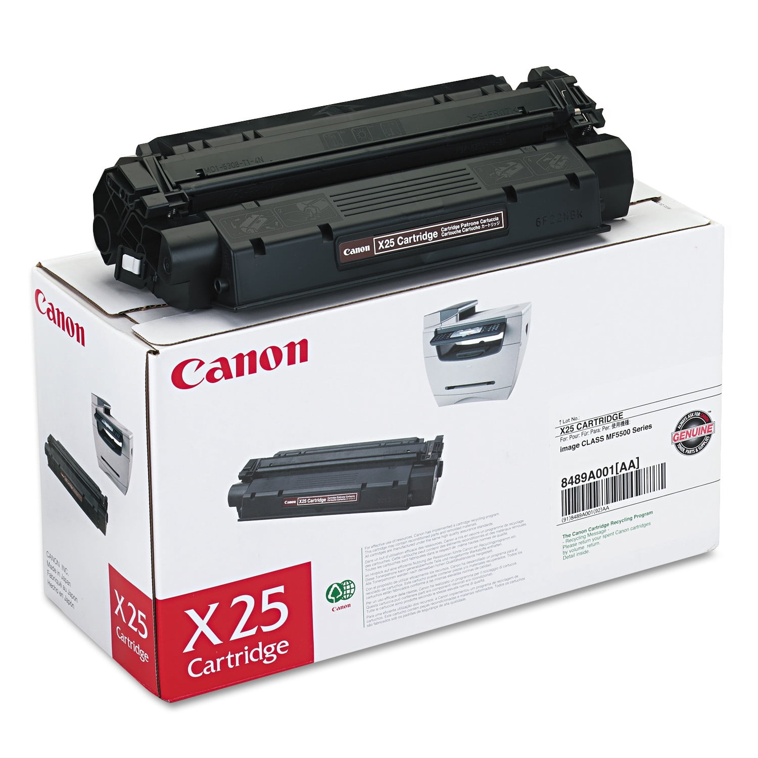 Canon® X25 (x25) Toner, 2500 Page-yield, Black