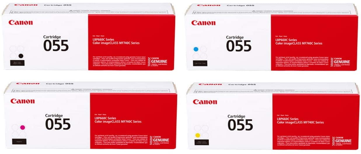 Canon 055 Set | Canon Laser Toner Cartridges – Black, Cyan, Yellow, Magenta,