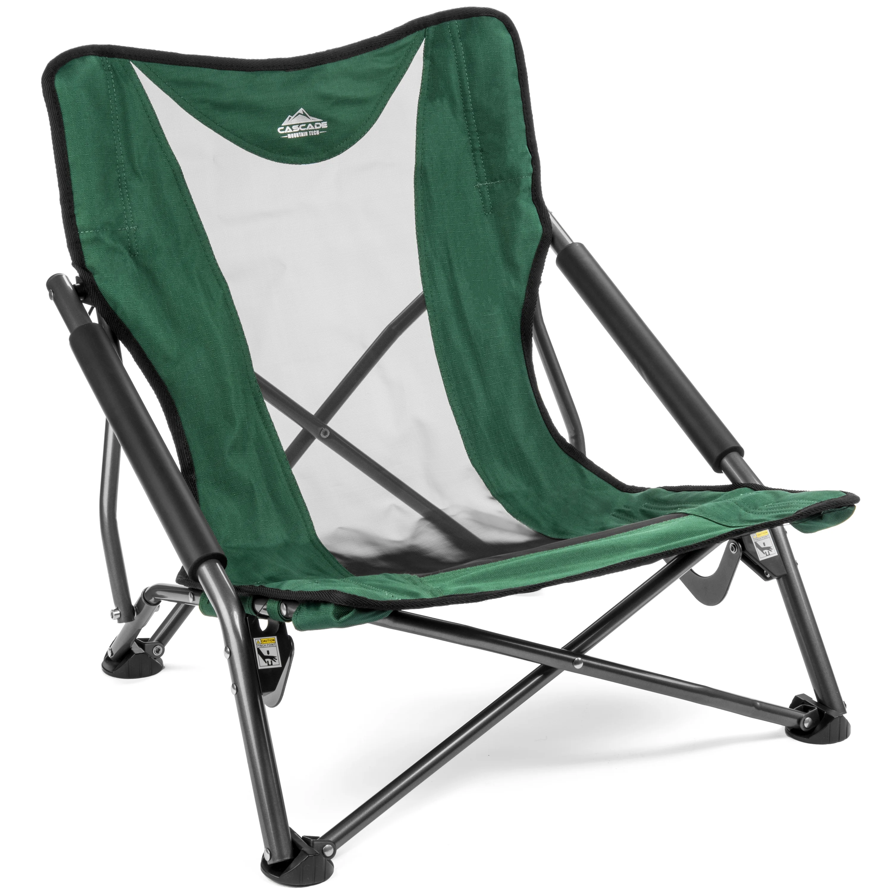 Cascade Mountain Tech Low Profile Camp Chair - Green, with Carry Bag
