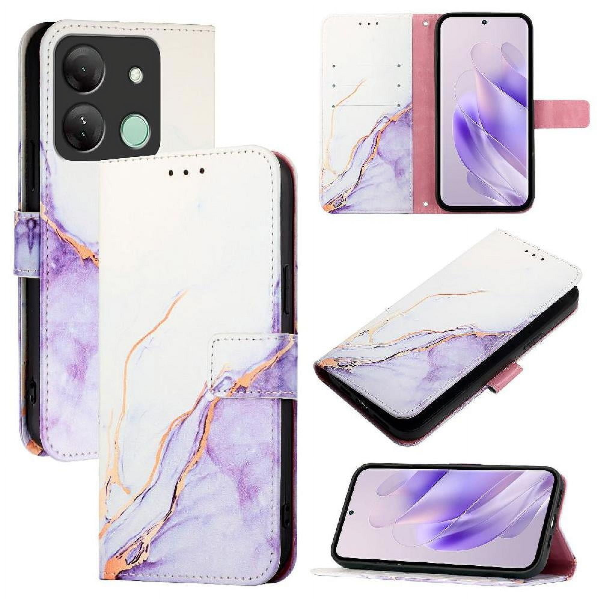 Case for Infinix Smart 7/7 Plus Wallet Kickstand Pu Leather Marble Pattern