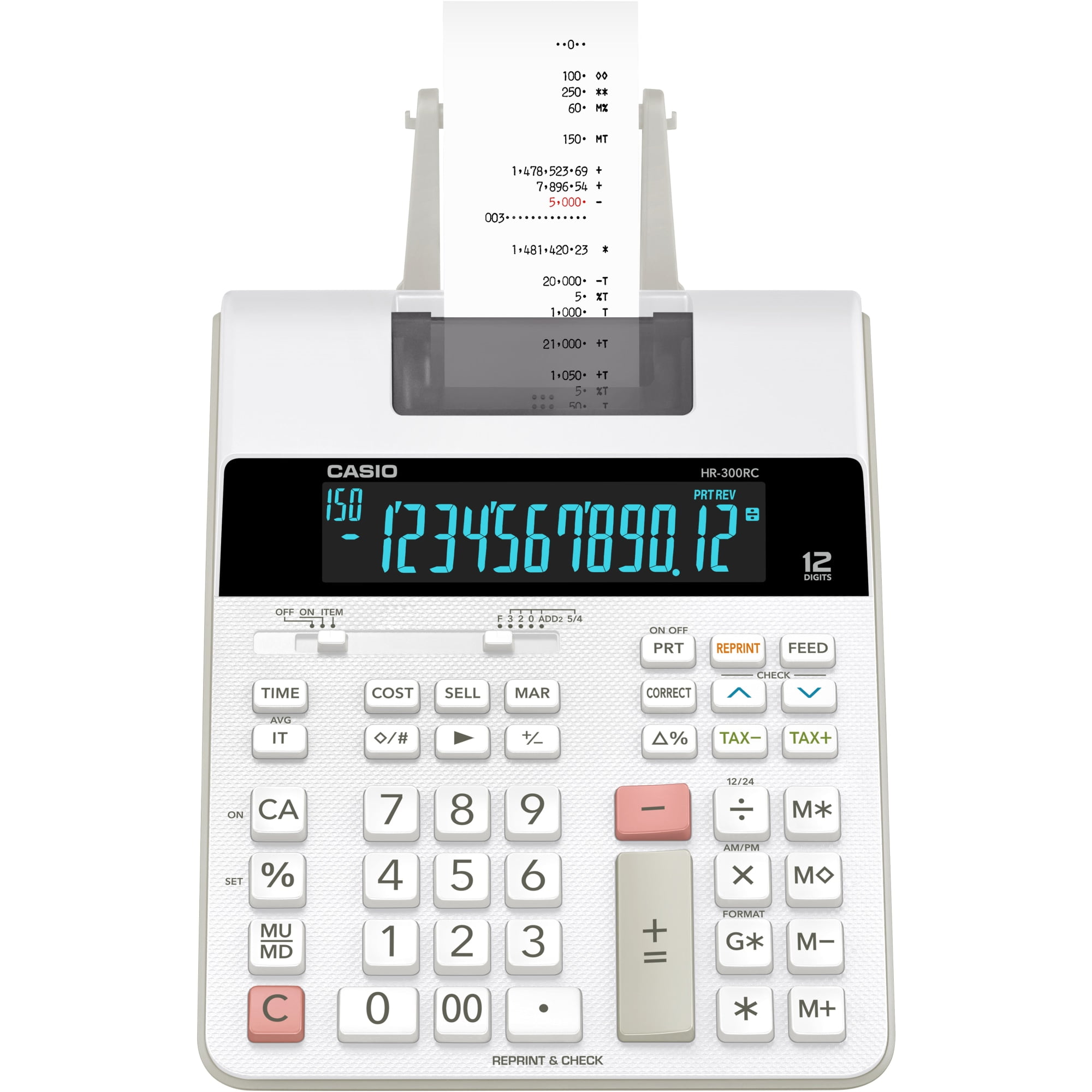 Casio HR-300RC Printing Calculator, White