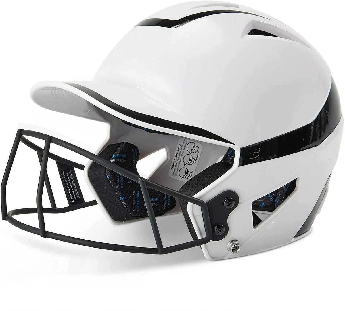 Champro HX Rise Pro Fastpitch Batting Helmet with Mask White | Black Junior