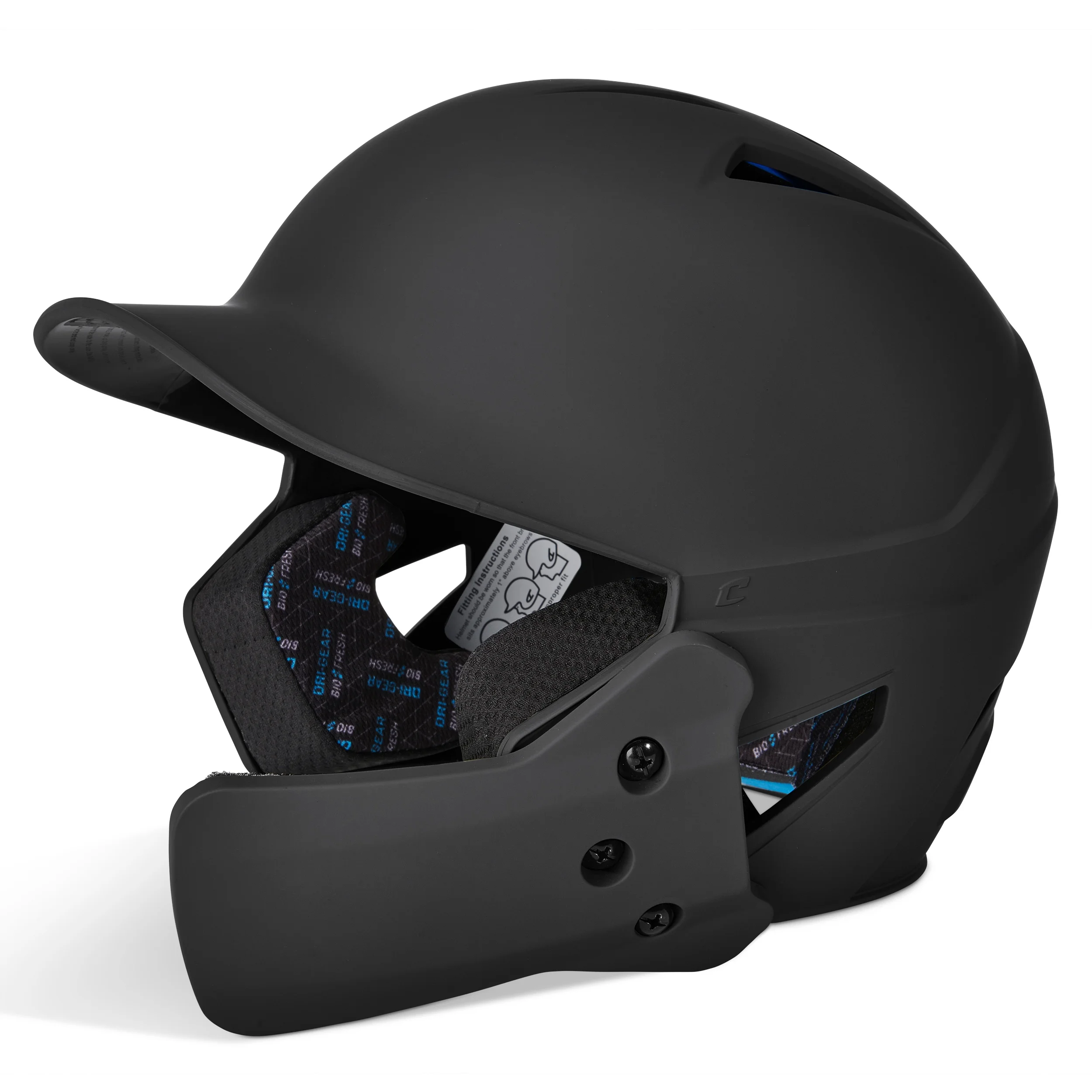 Champro Sports HX Gamer Plus Baseball Batting Helmet, Medium, Black