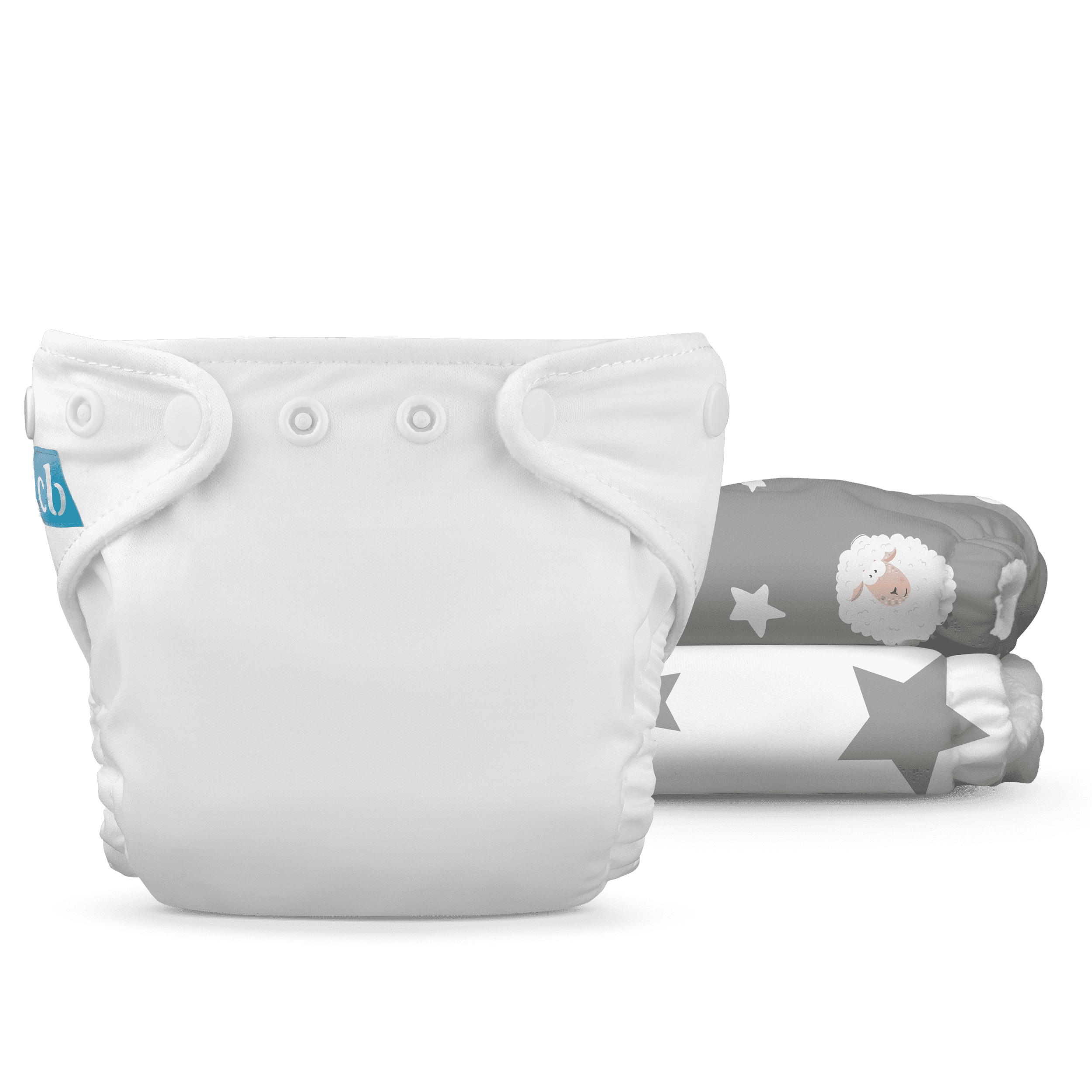 Charlie Banana Baby Washable Reusable Cloth Diapers Newborn, Multi-Color Night Nite - 3 Pack