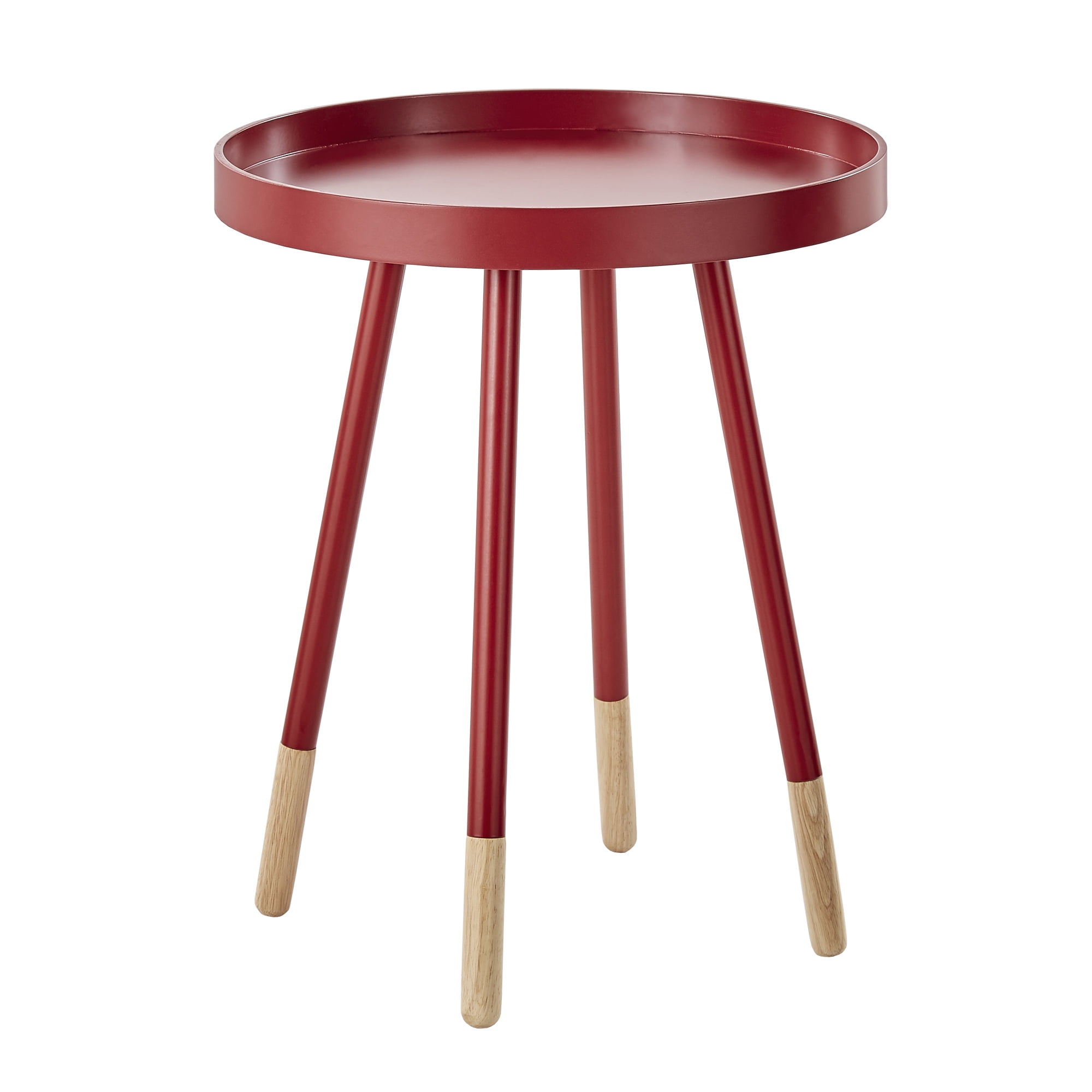 Weston Home Chelsea Lane Round Top Tray End Table, Red
