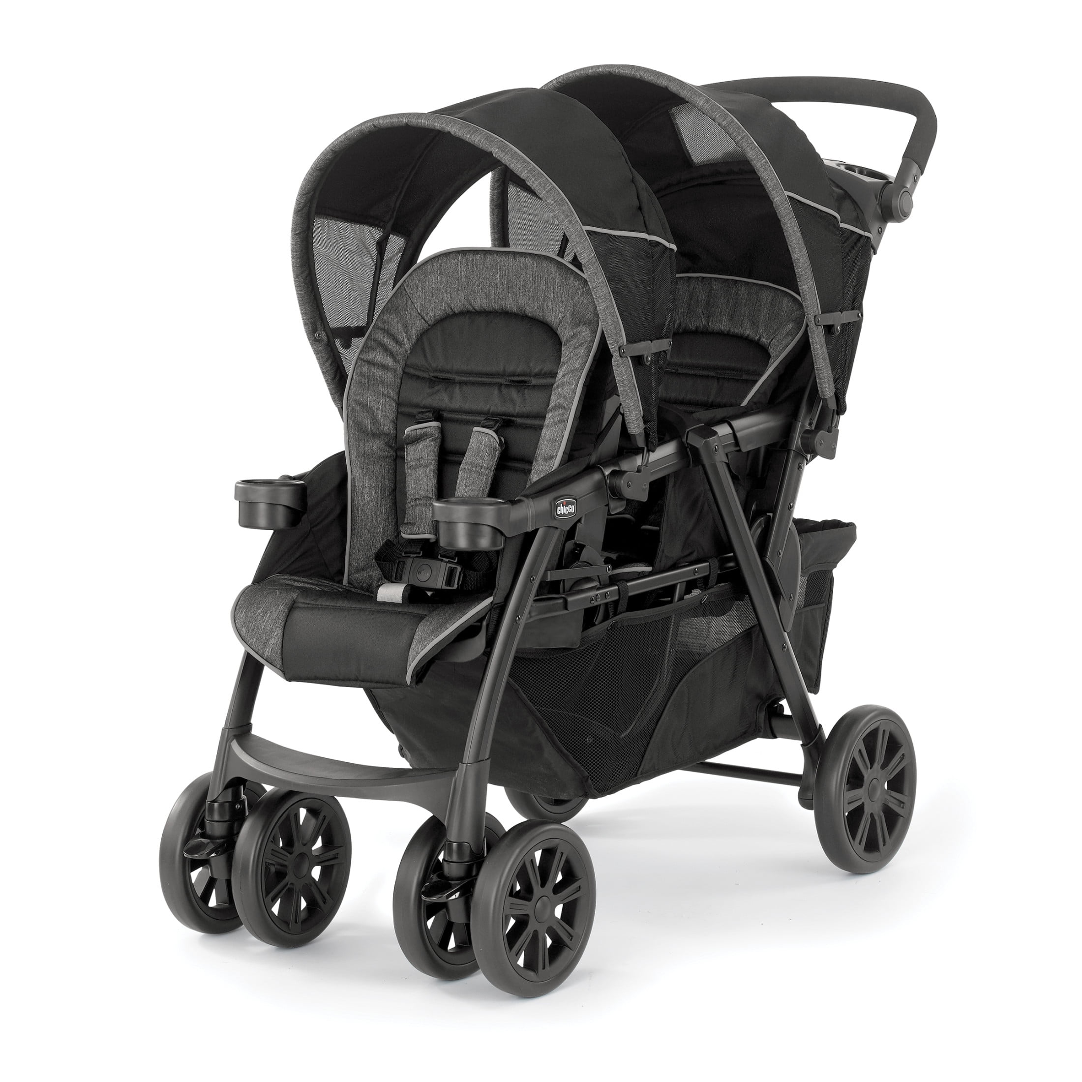 Chicco Cortina Together Double Stroller for Infants and Toddlers - Minerale (Black/Silver), New