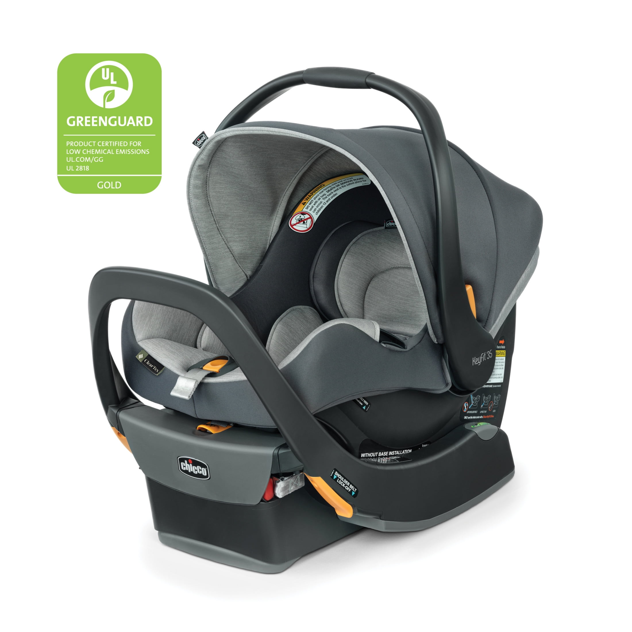 Chicco KeyFit 35 ClearTex 35 lbs Extended Use Infant Car Seat - Cove (Grey), New