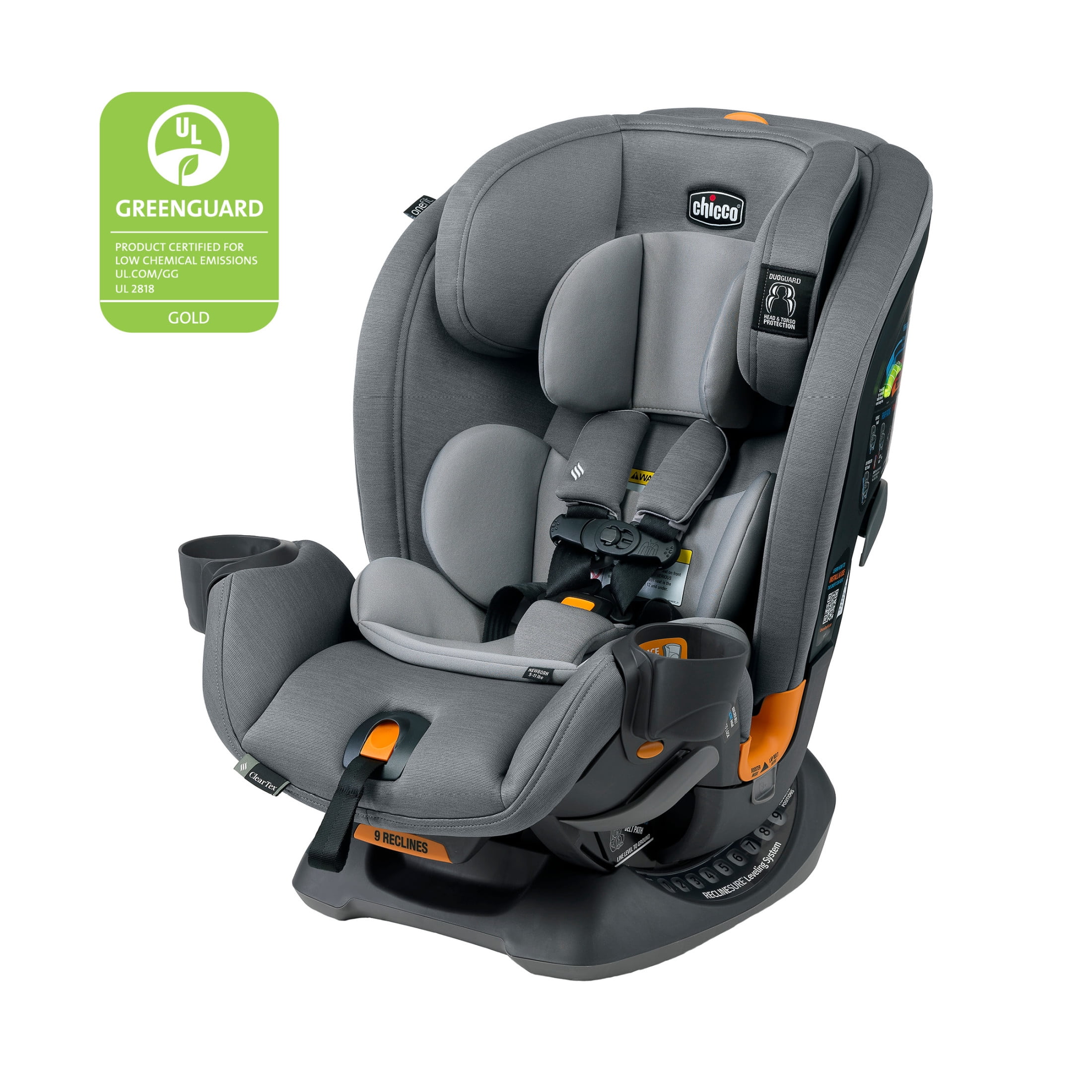 Chicco OneFit ClearTex All-in-One Car Seat - Drift (Grey), New