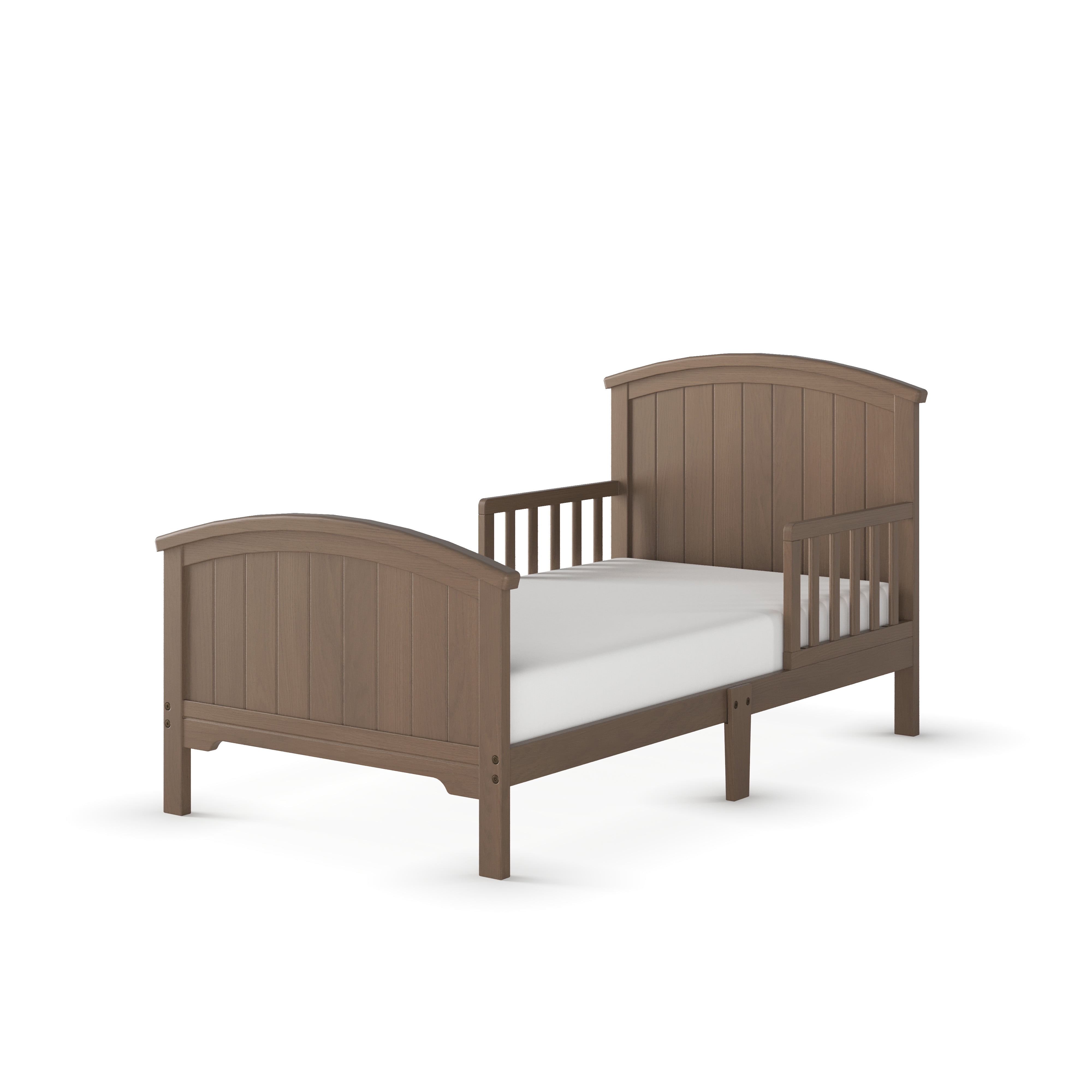 Child Craft Hampton Toddler Bed with Guard Rails, Arch Top, Low to Ground, Pine Wood, Dusty Heather