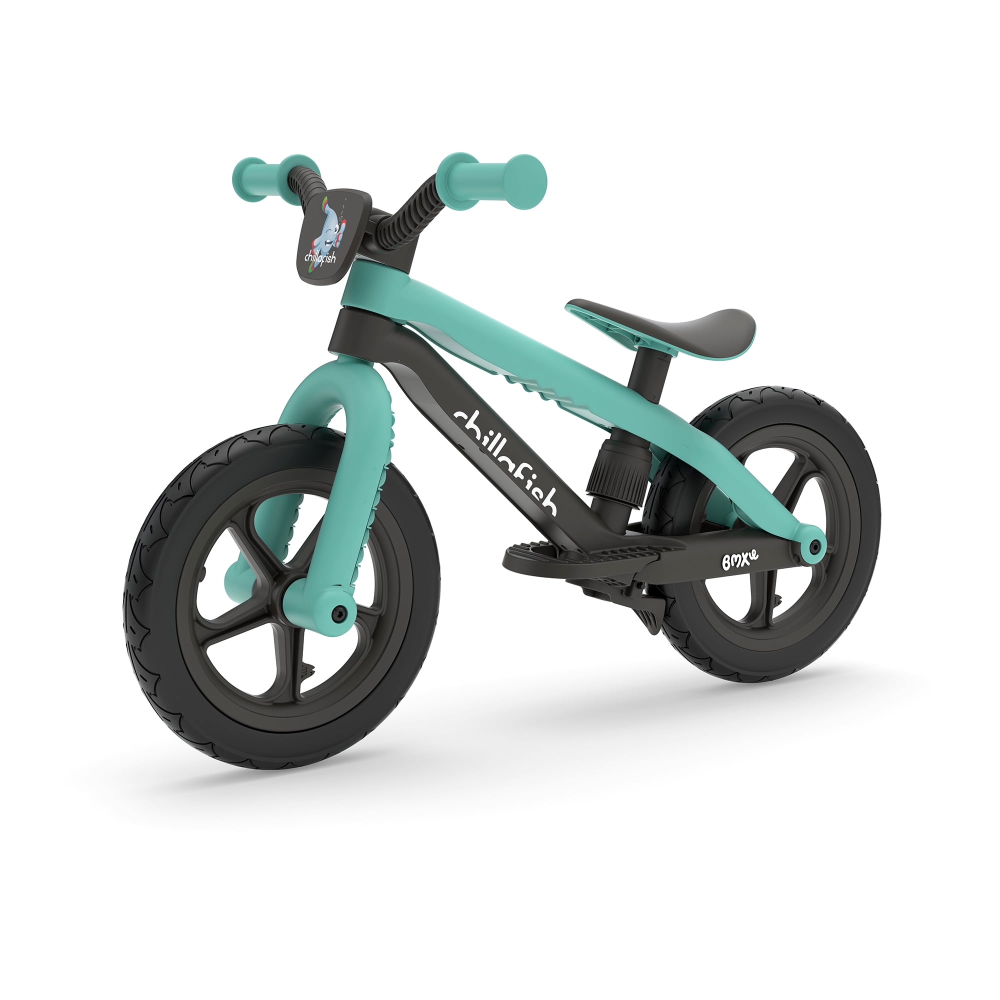 Chillafish Bmxie 2 lightweight balance bike with integrated footrest and footbrake, for kids 2 to 5 years, 12" inch airless rubberskin tires, adjustable seat without tools, Mint