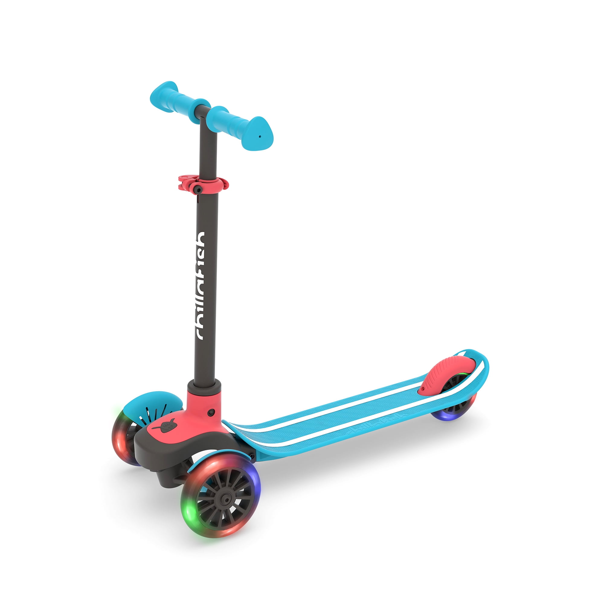 Chillafish Scotti Glow 3-Wheel Scooter with Light-up Wheels for Kids, Blue