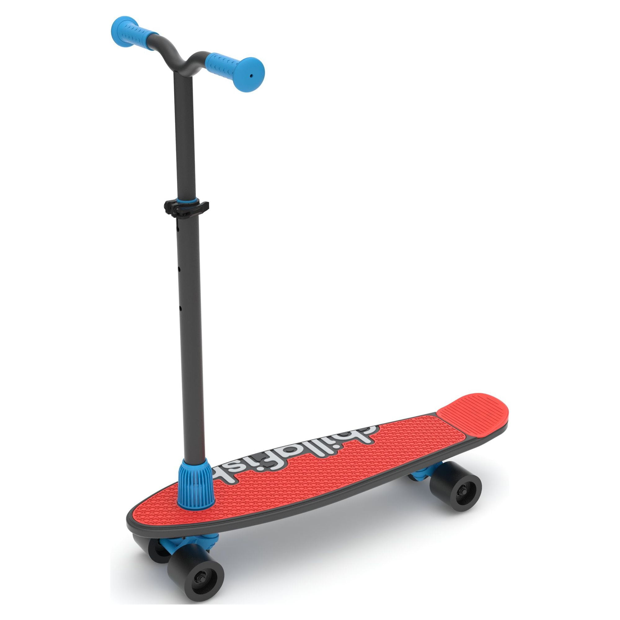 Chillafish Skatieskootie, Beginner Skateboard Trainer or Scooter with Detachable Handle for A Lean to Steer Scooter, Black Mix