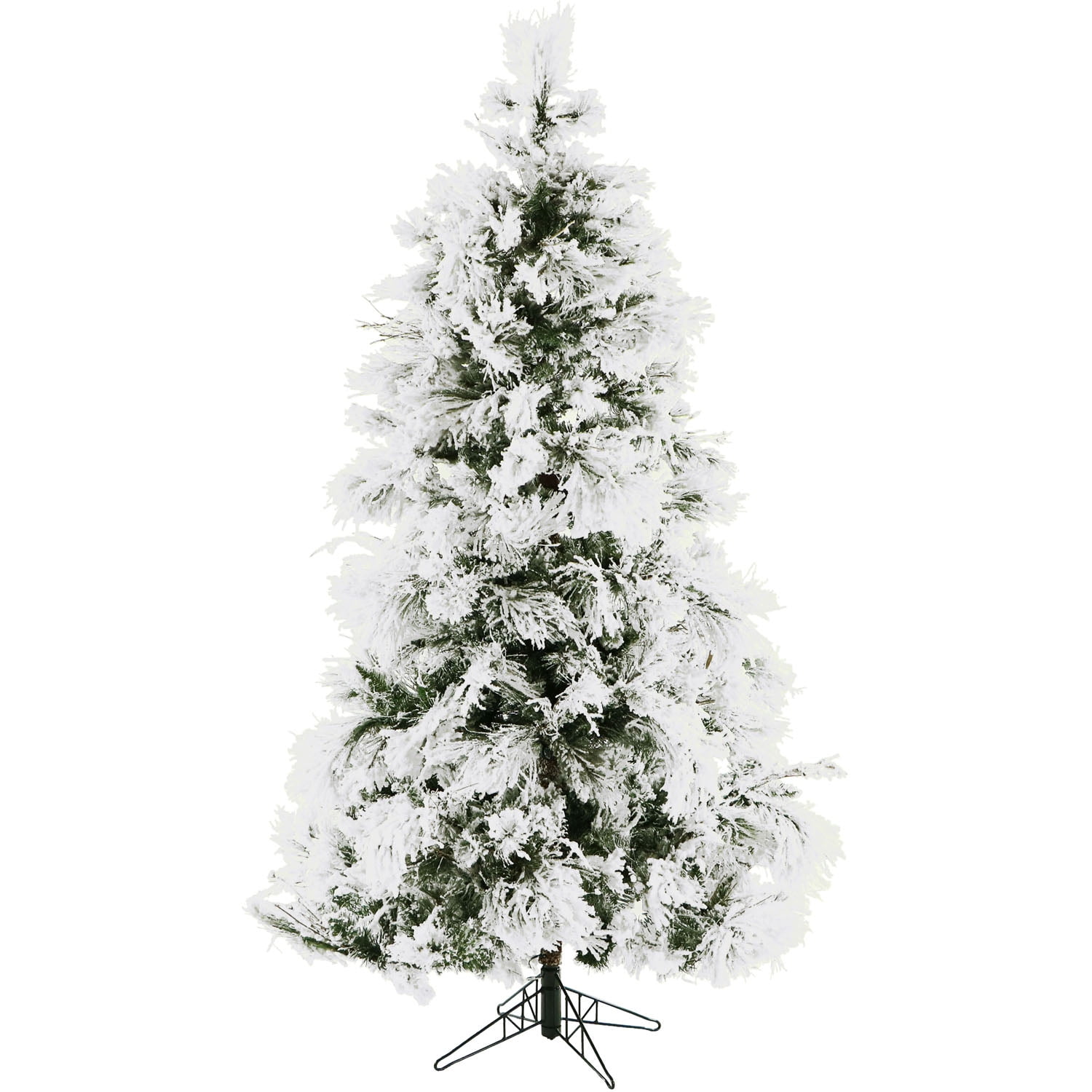 Christmas Time 6.5-Ft. Frosted Fir Snowy Artificial Christmas Tree, Unlit | Heavily Flocked | Realistic High Quality PVC | Festive Holiday Decor for Home and Office | Flame Retardant | CT-FF065-NL