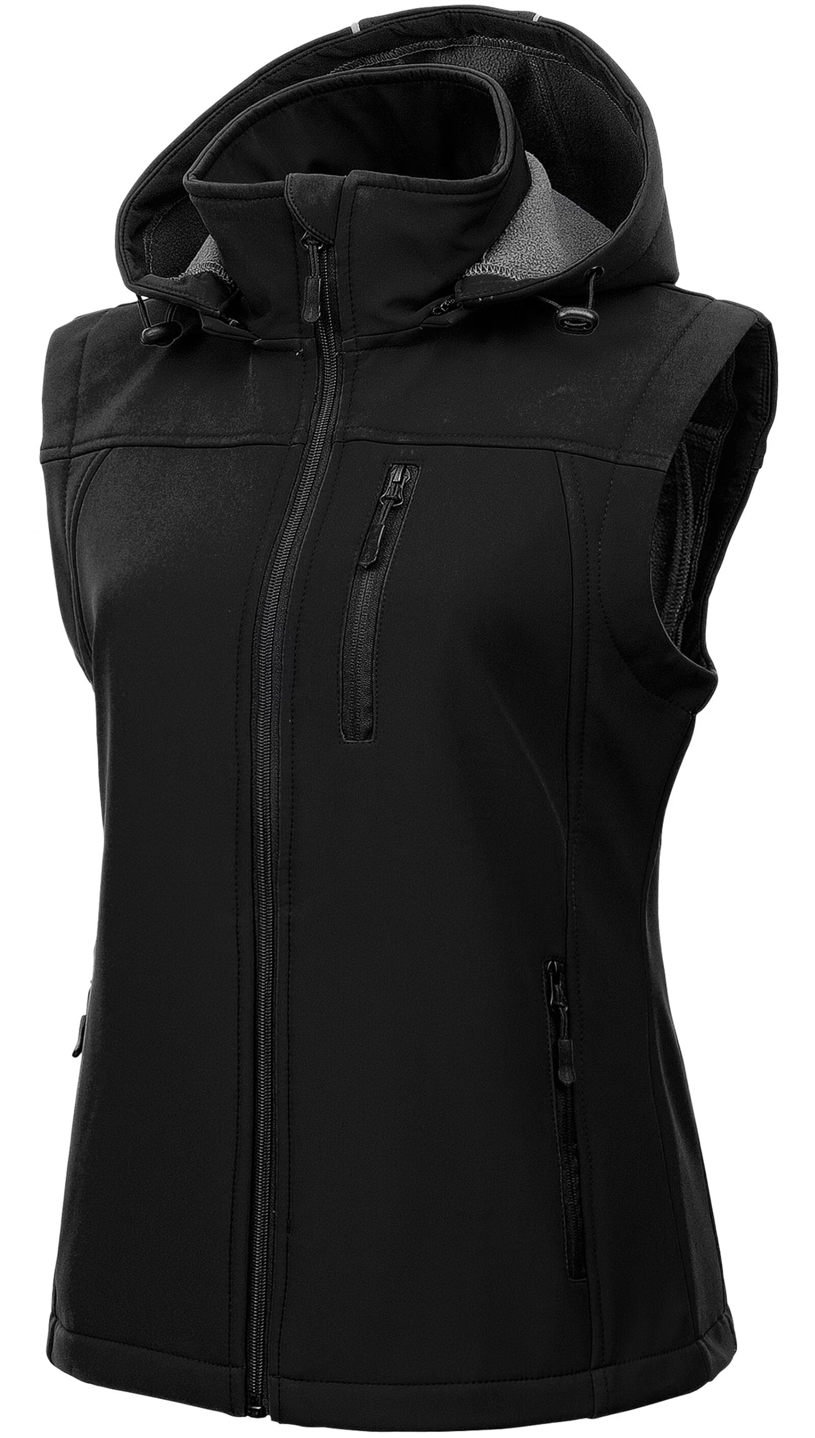 Chrisuno Women's Core Soft Shell Vest Lightweight Softshell Vest Windproof Sleeveless Jacket For Running Hiking Travel Black M