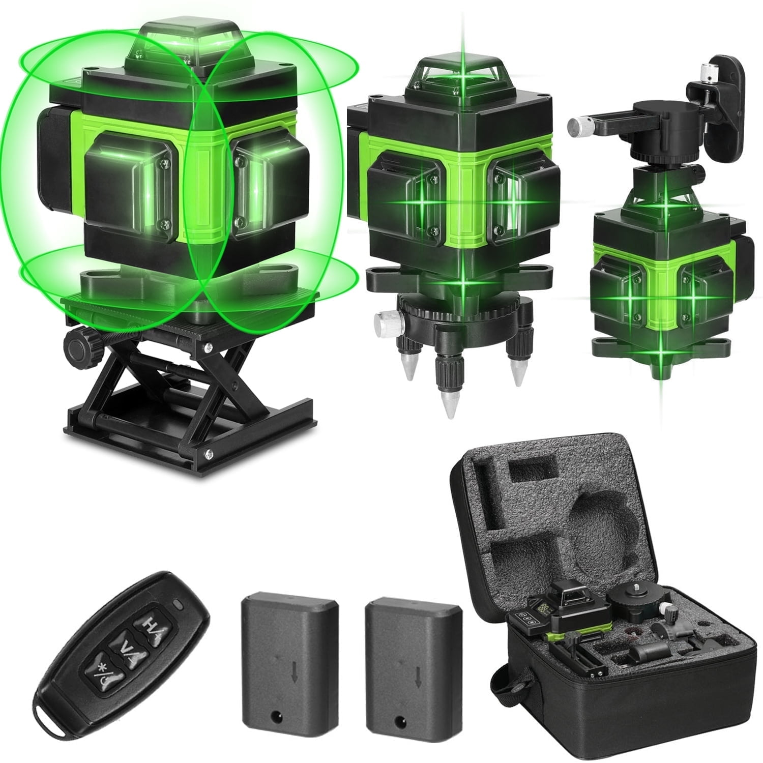 4D 16 Lines Bluetooth Laser Level 3° Self-Leveling Tool, 532nm Laser Distance Measure with Vertical Horizontal Tilt Lines