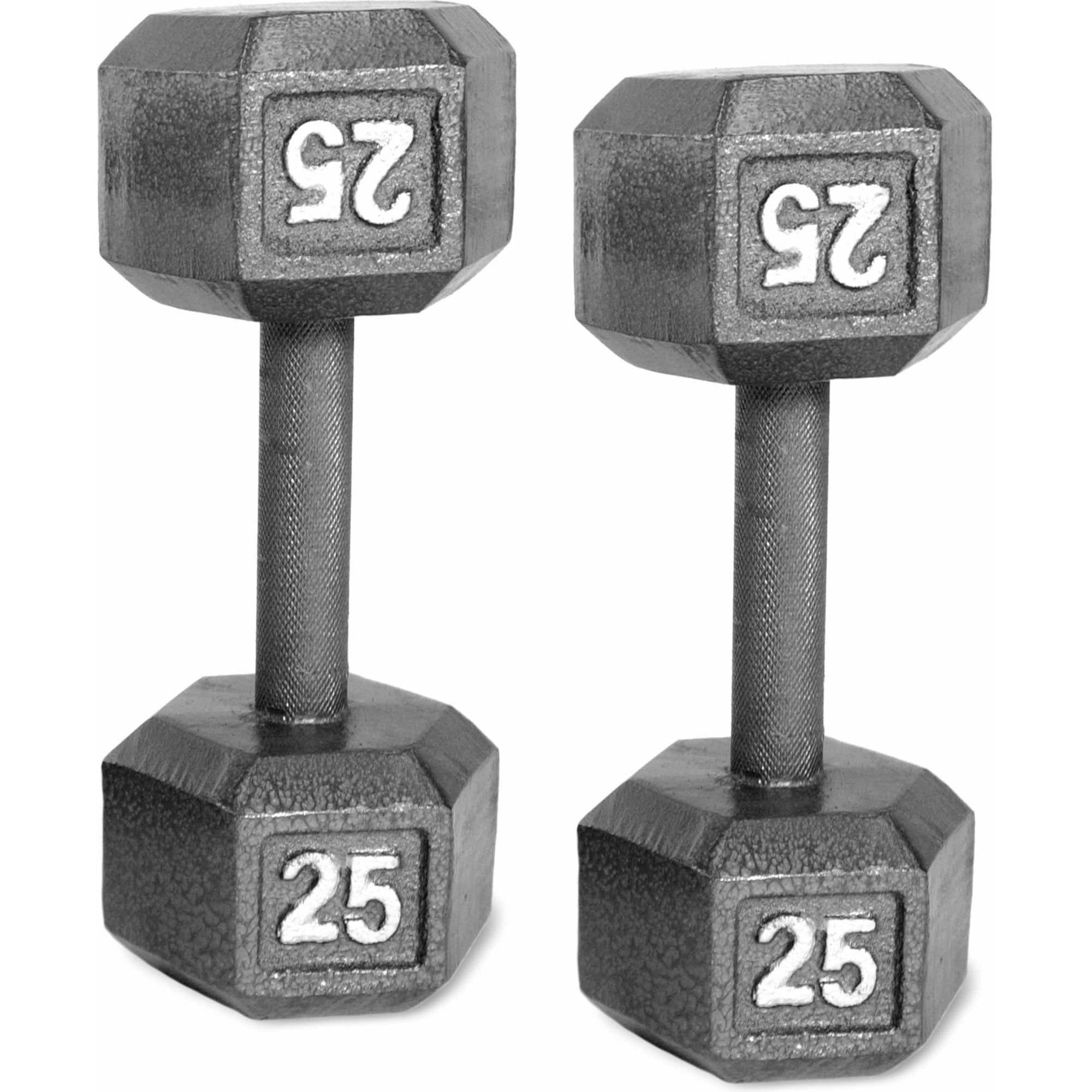 CAP Barbell Cast Iron Dumbbell Weights, 25 Lb. Pair