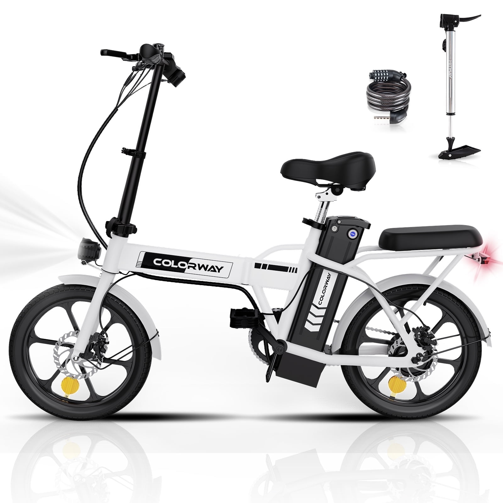 COLORWAY Electric Bike,500W/10.4Ah/36V Removable Battery E Bike, Electric Foldable Pedal Assist E-Bicycle,19.9MPH Bicycle for Teenager and Adults BK5M UL2849