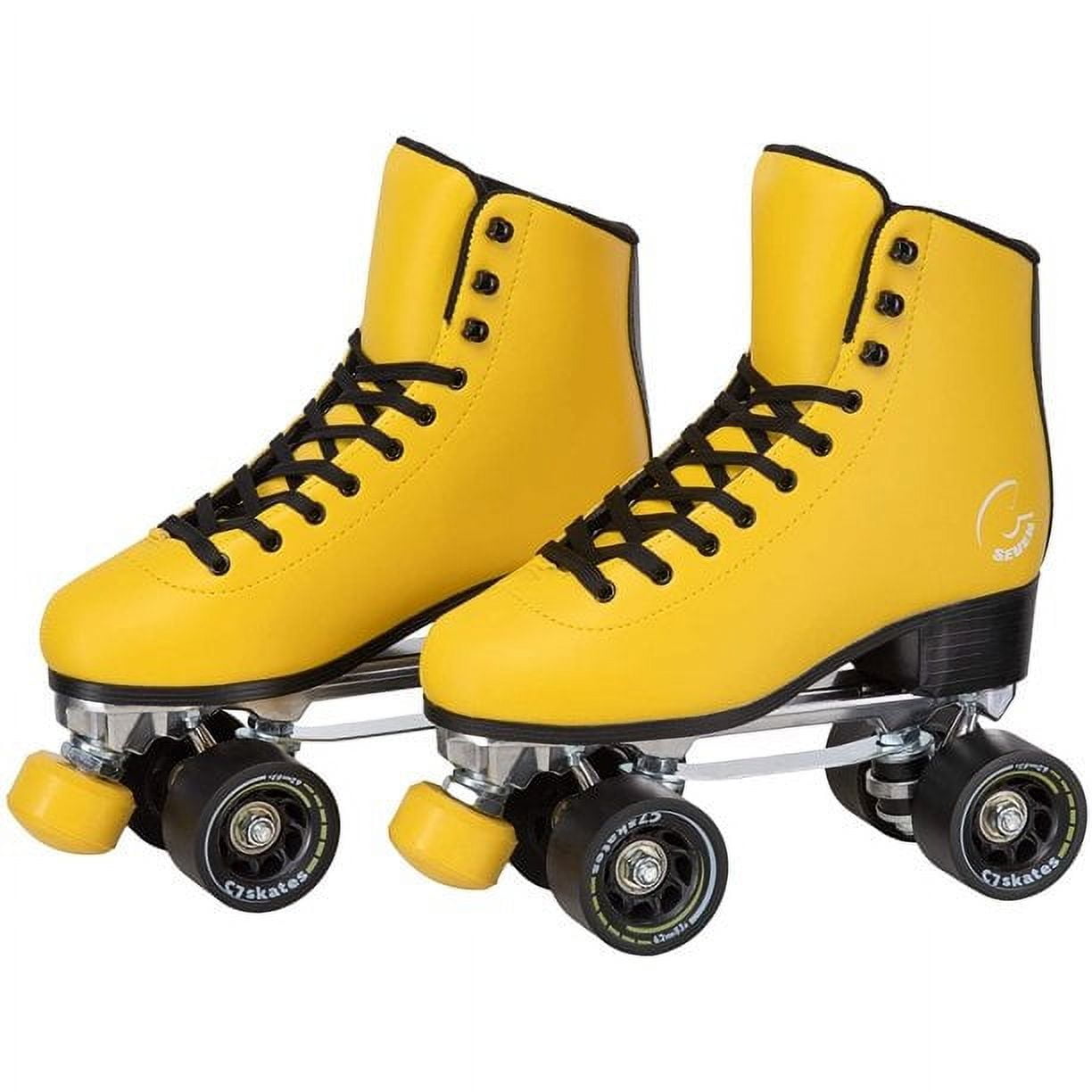 C7skates Dark Magic Unisex Quad Roller Skates (Queen Bee, Women's 6 / Youth 5 / Men's 5)