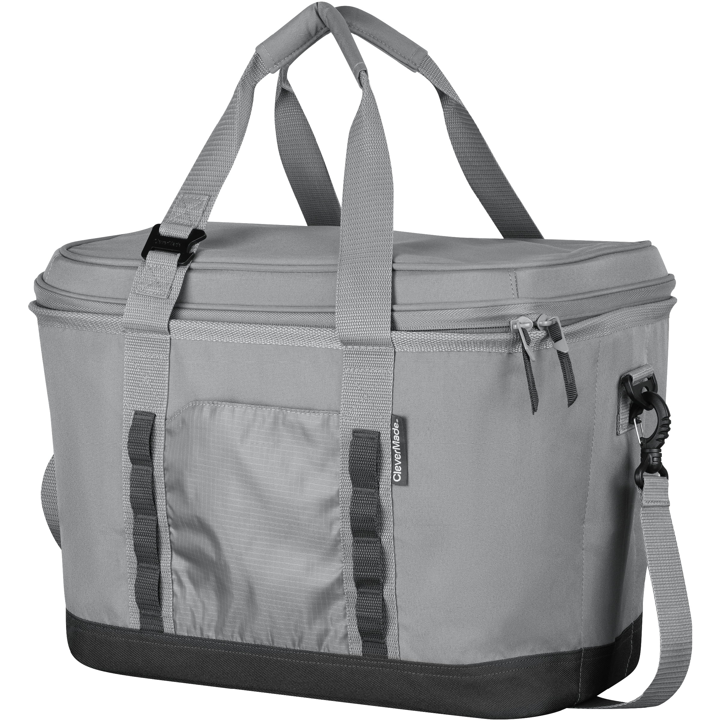 CleverMade 50 Can Pacifica Collapsible Cooler, Grey/Charcoal