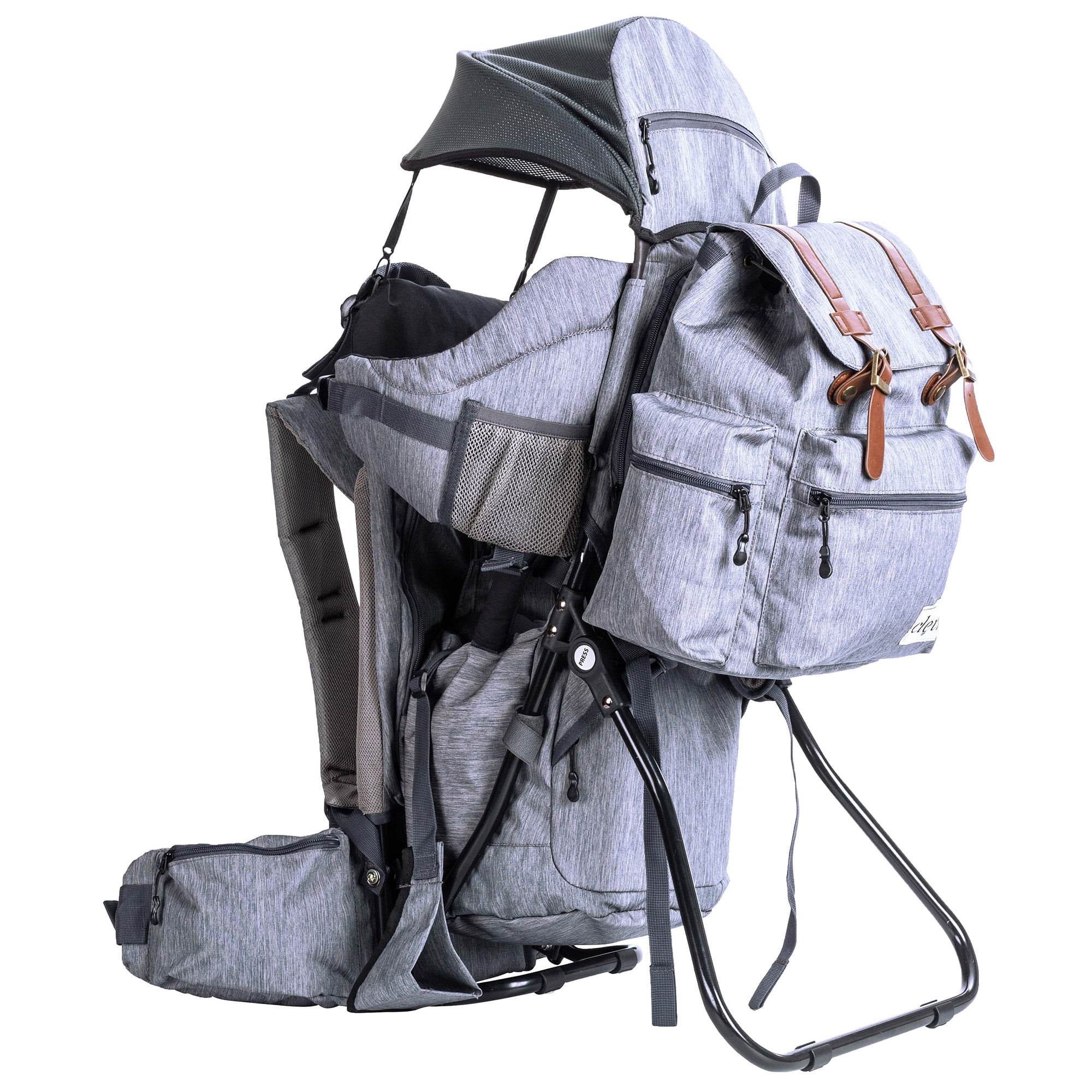 ClevrPlus Urban Explorer Hiking Baby Backpack Child Carrier, Heather Gray -