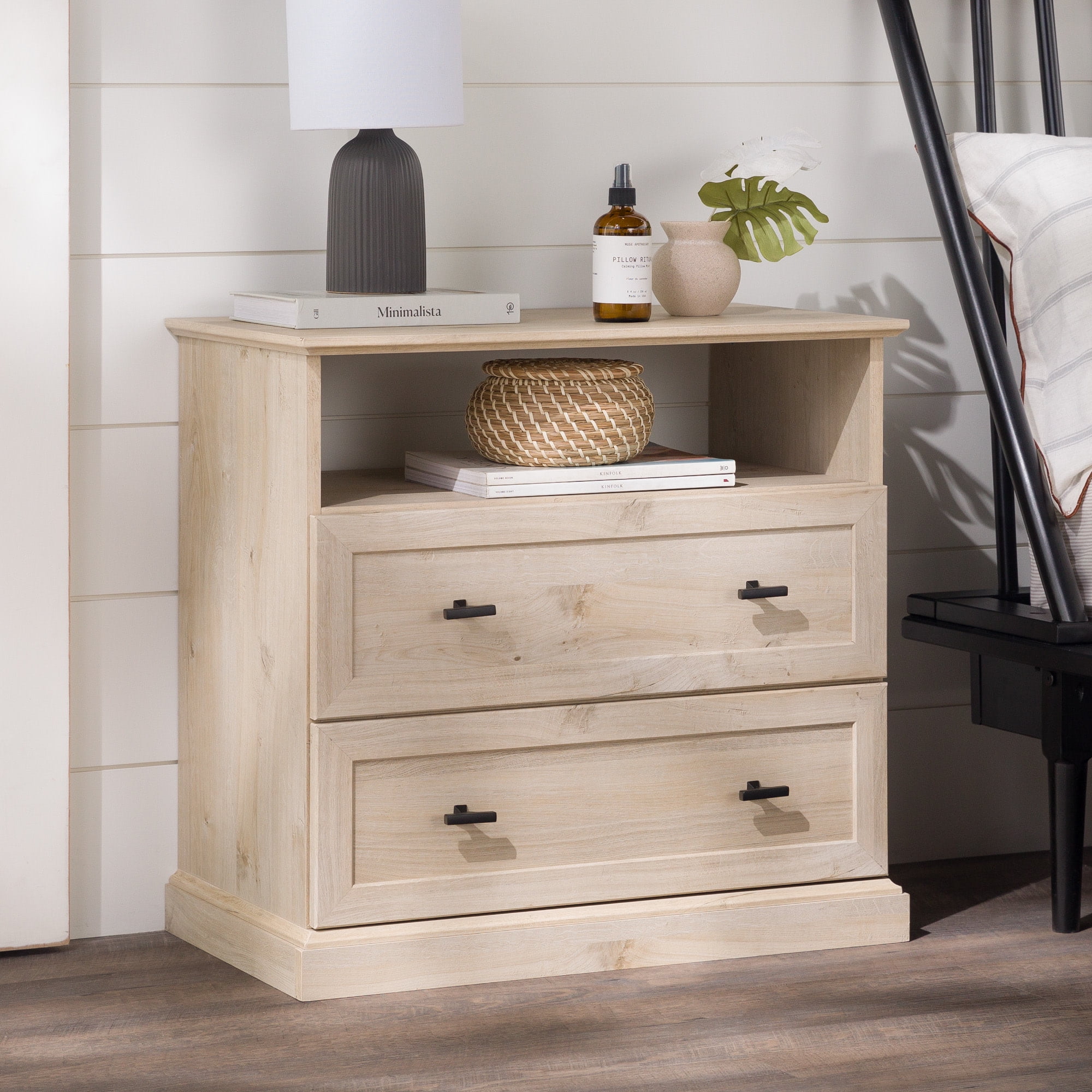 Walker Edison Chatham 2-Drawer Nightstand, White Oak