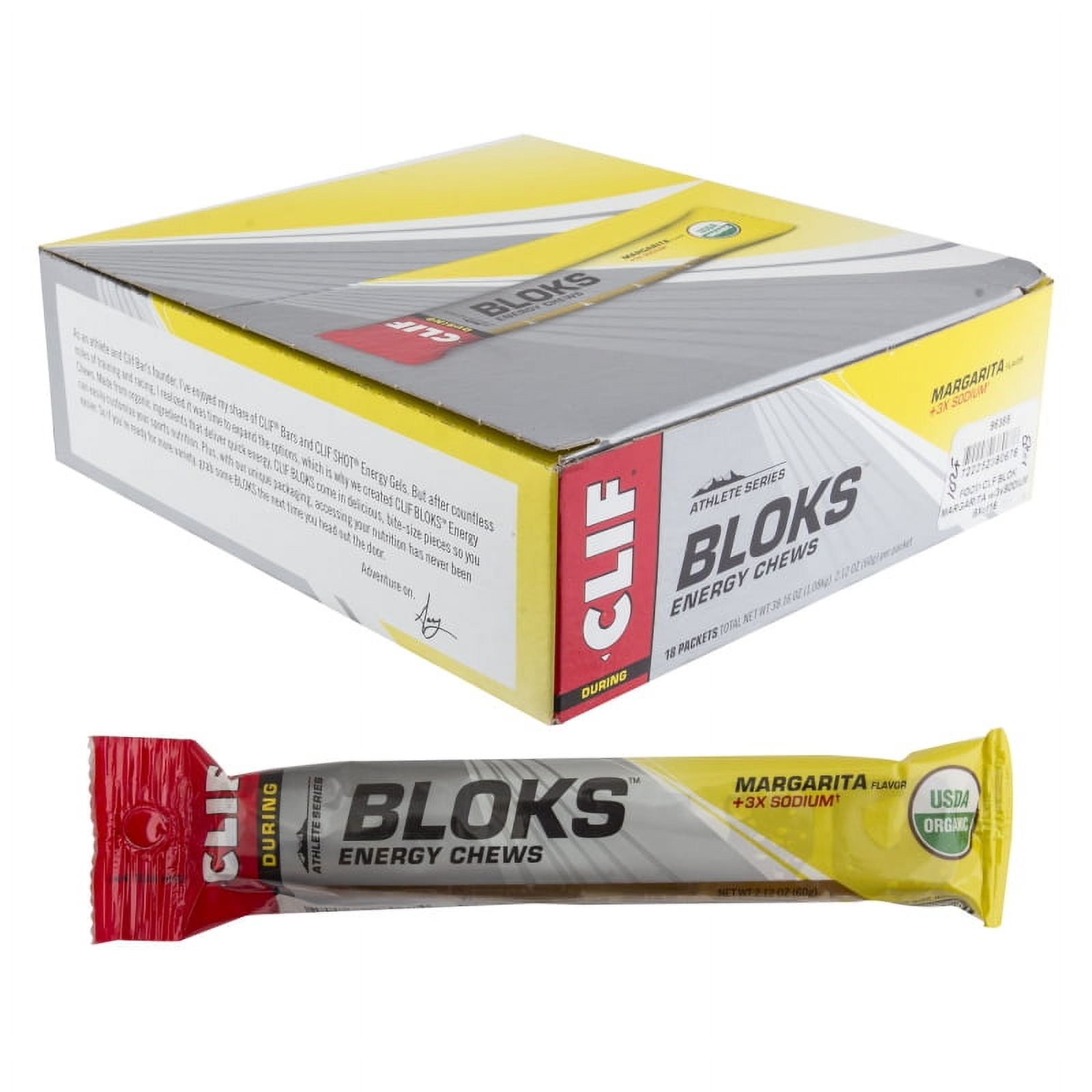 Clif Shot Bloks Electrolyte Chews - Margarita, 18 - 2.1 oz (60g)