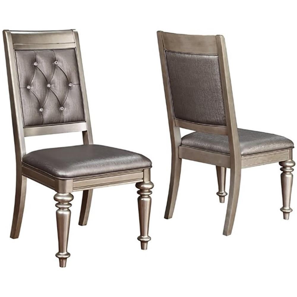 Bling Game Open Back Side Chairs Metallic (Set of 2)