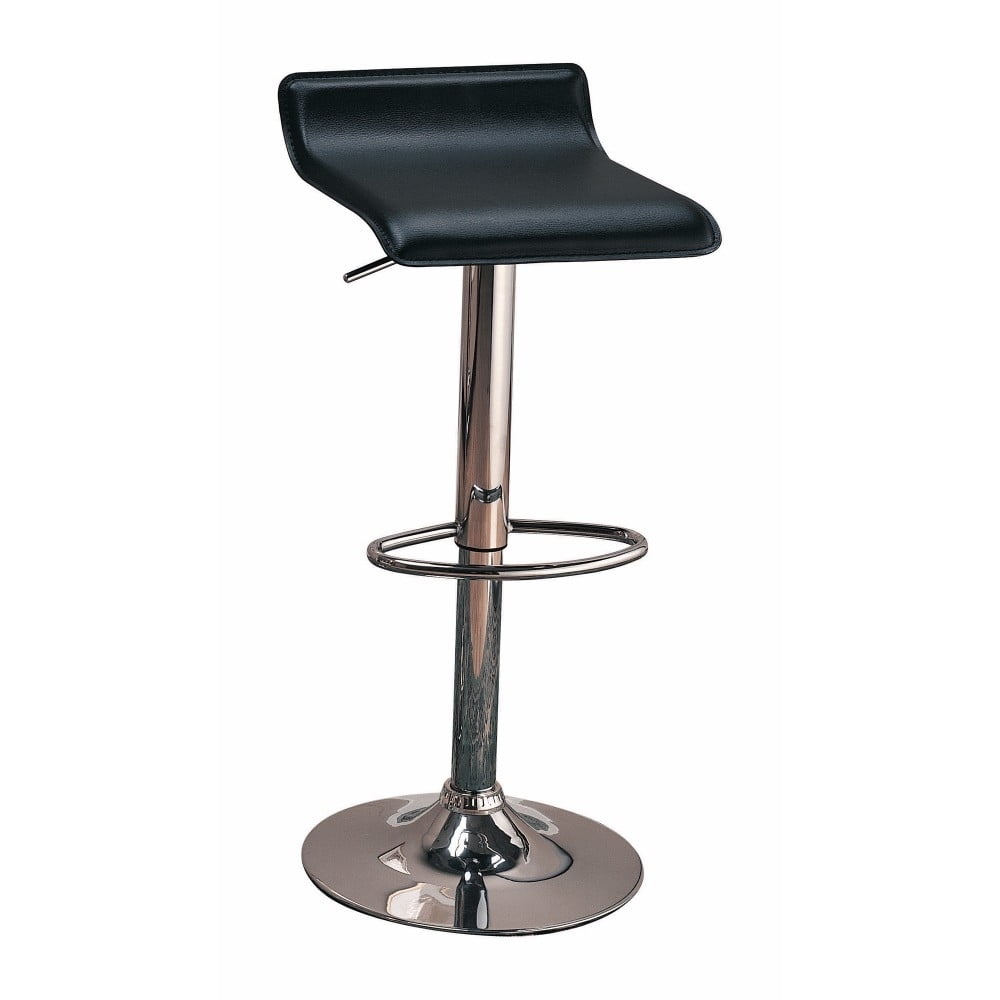Bidwell Upholstered Adjustable Bar Stool Black (Set of 2)