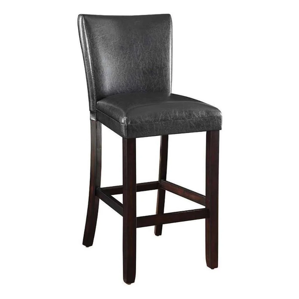 Alberton Upholstered Bar Stools Black and Cappuccino (Set of 2)