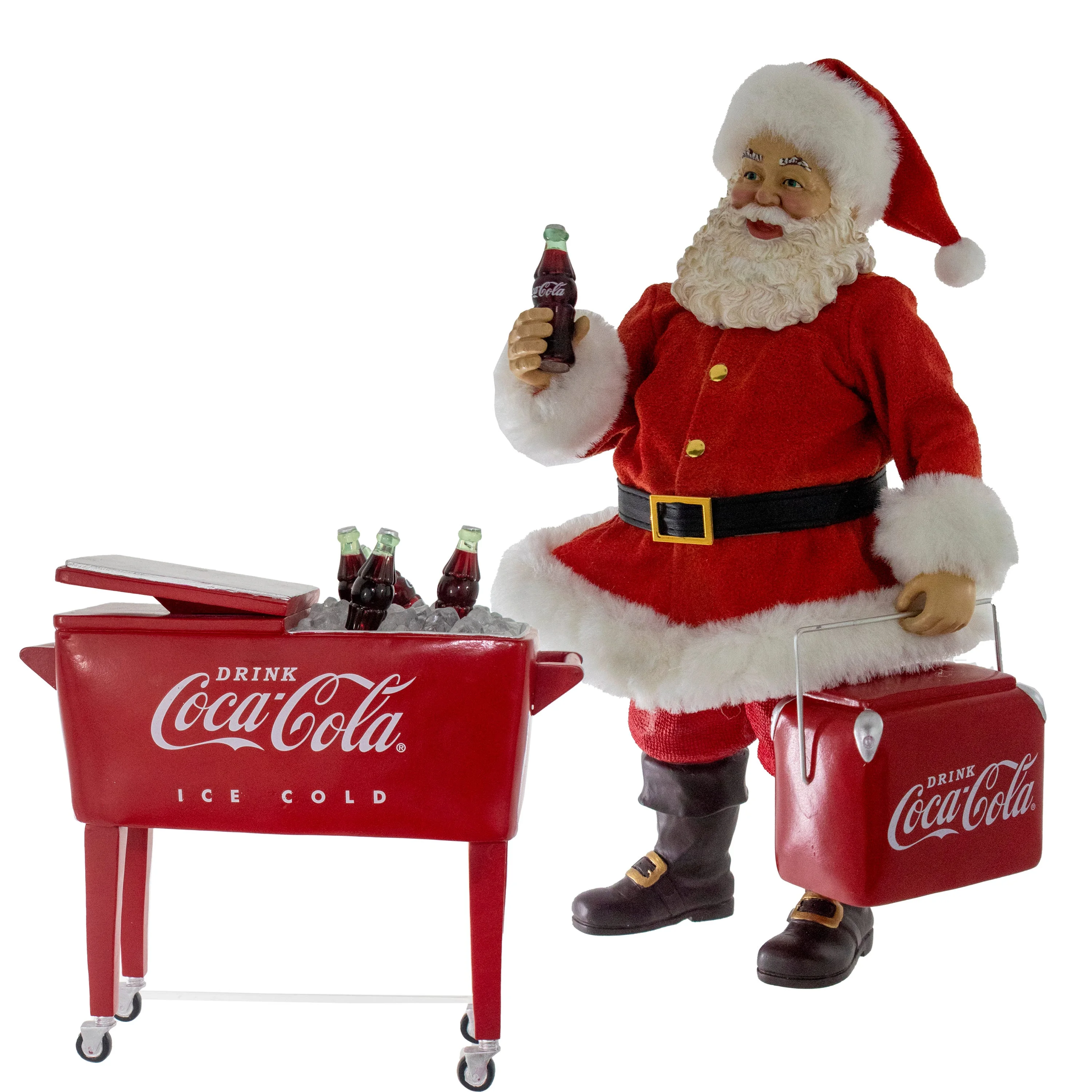 Coca-Cola Coke Cooler Table Piece Santa, 10.5-Inches, Multi-Colored