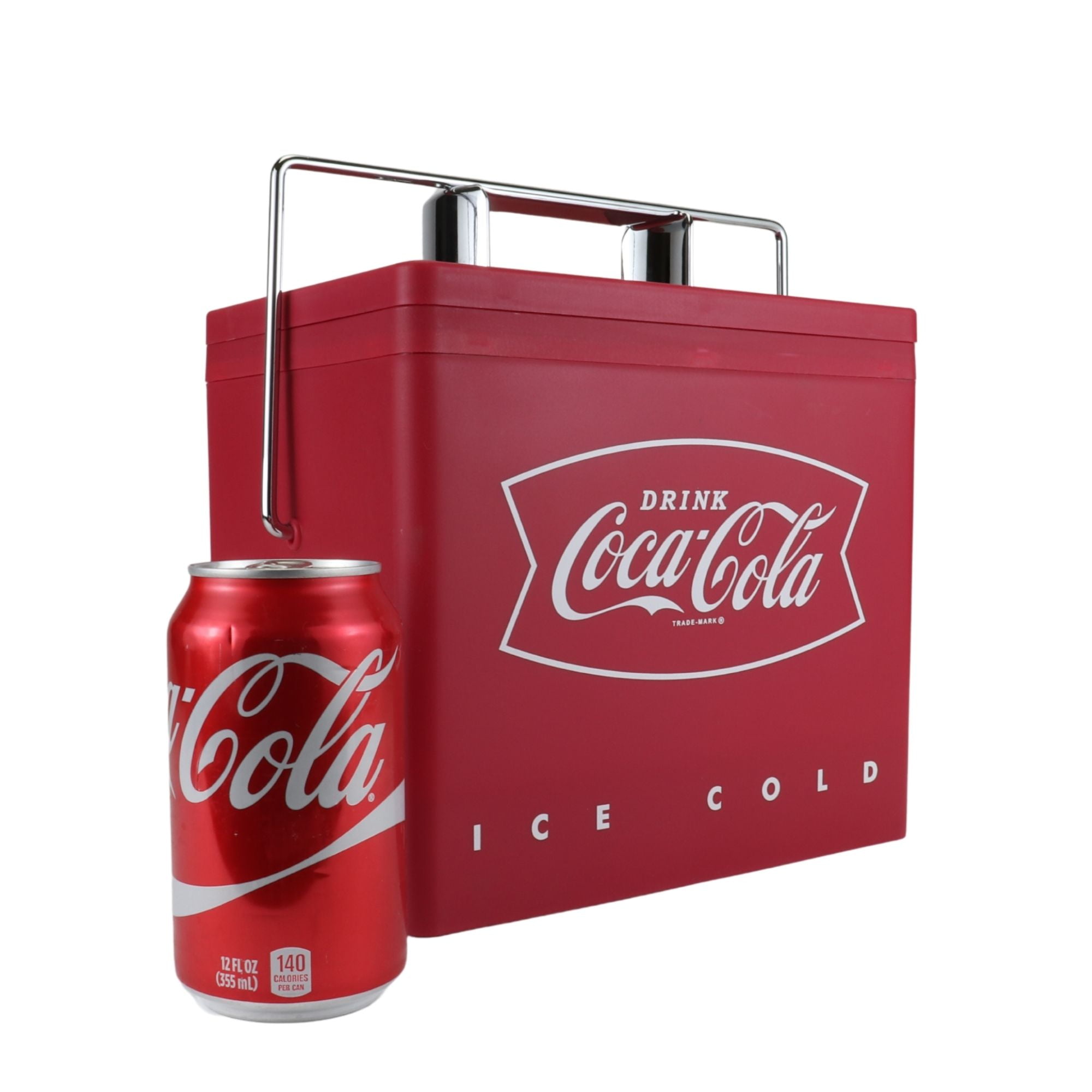 Coca-Cola 4.2 qt. Hard Sided Ice Chest Cooler, Red and Silver