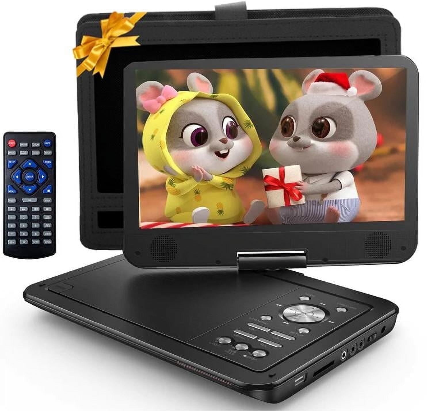 Cocobear Portable DVD Player 10.5" HD w/ Car Headrest Holder, USB, 1080P, Black