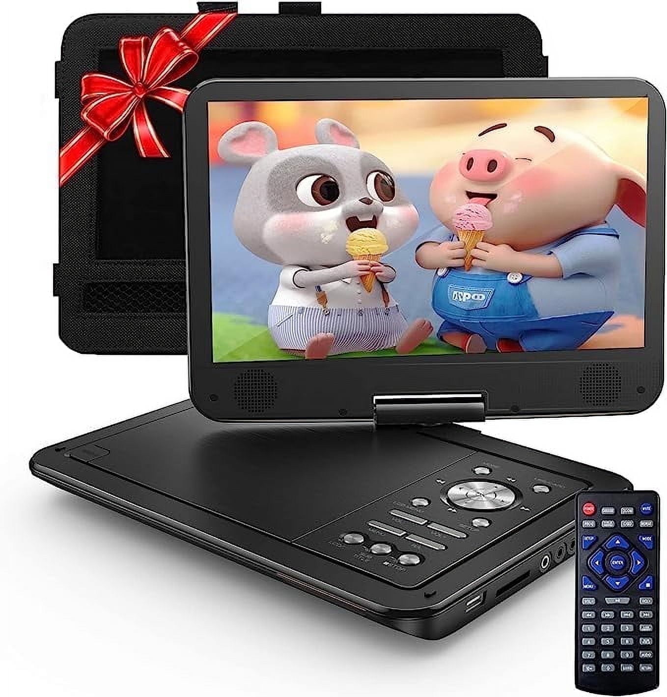 Cocobear 10.5" Portable DVD Player w/Swivel Screen, 1080P, USB/SD, Car Headrest Mount, Black