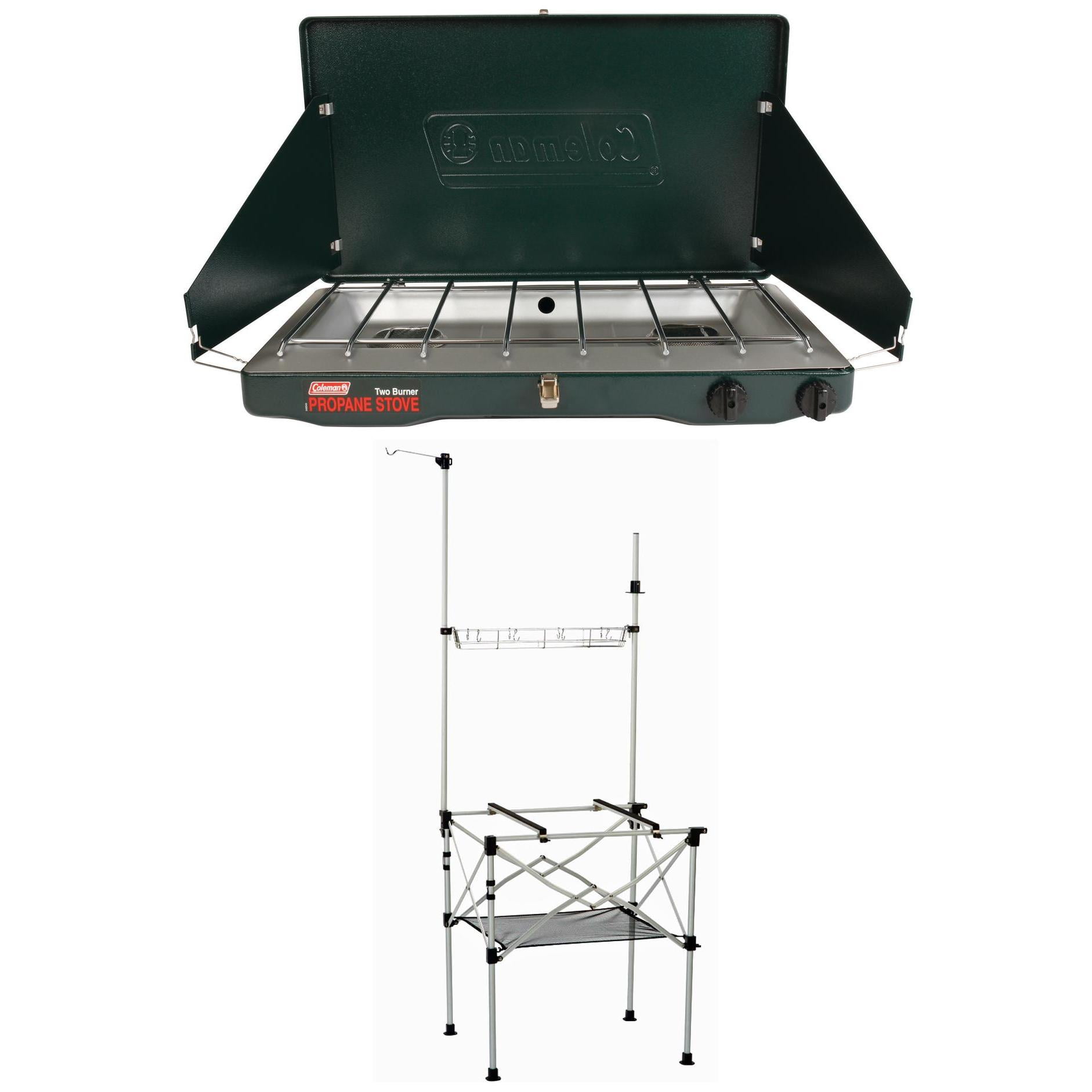 Coleman 2-Burner Stove and High Stand Value Bundle