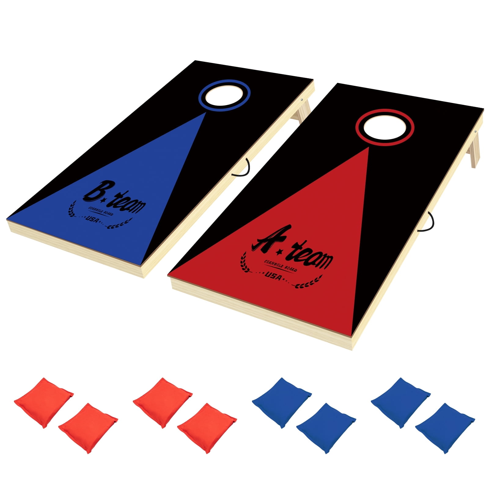 Cornhole Set, 3'x 2' Cornhole Boards Games Set, Solid Wood Corn Holes Outdoor Game, Corn Hole Sets With Bags Regulation Size Includes 2 Boards, 8 Beans Bags , Perfect for Lawn