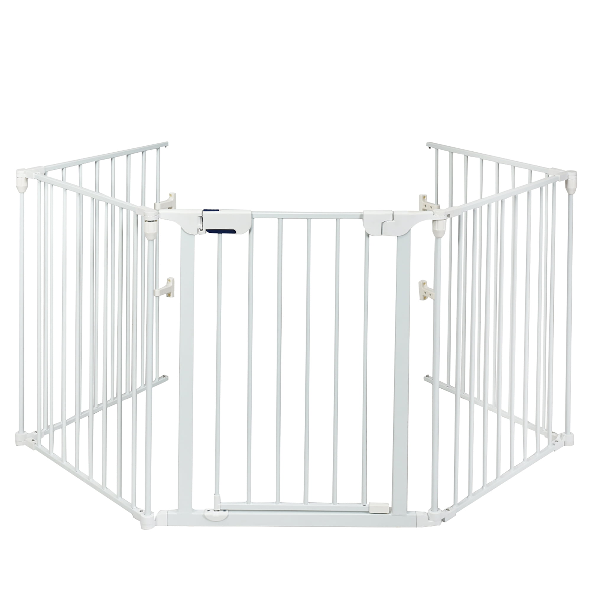 Costway Fireplace Fence Safety Fence Hearth Gate BBQ Metal Fire Gate Pet White