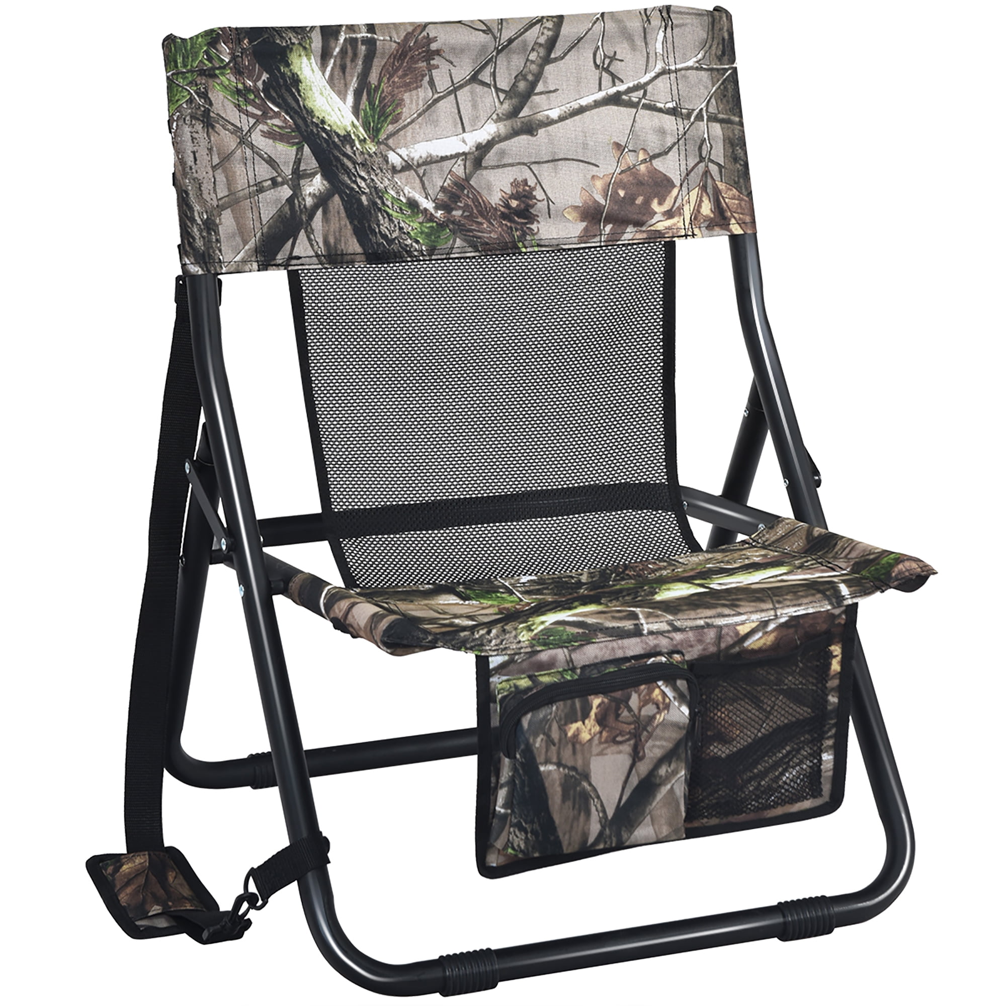 Costway Folding Hunting Chair Portable Outdoor Camping Woodland Camouflage Hunting Seat
