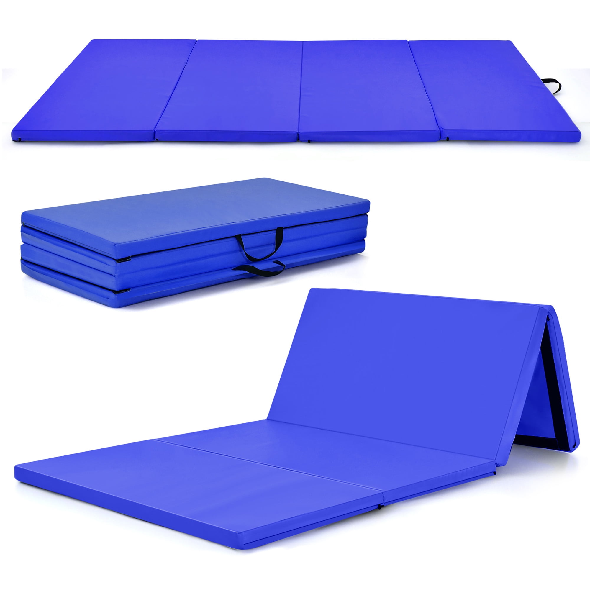 Costway Folding 48.00 x 96.00 x 2.00 Inches Gymnastic Exercise Mat with Handles