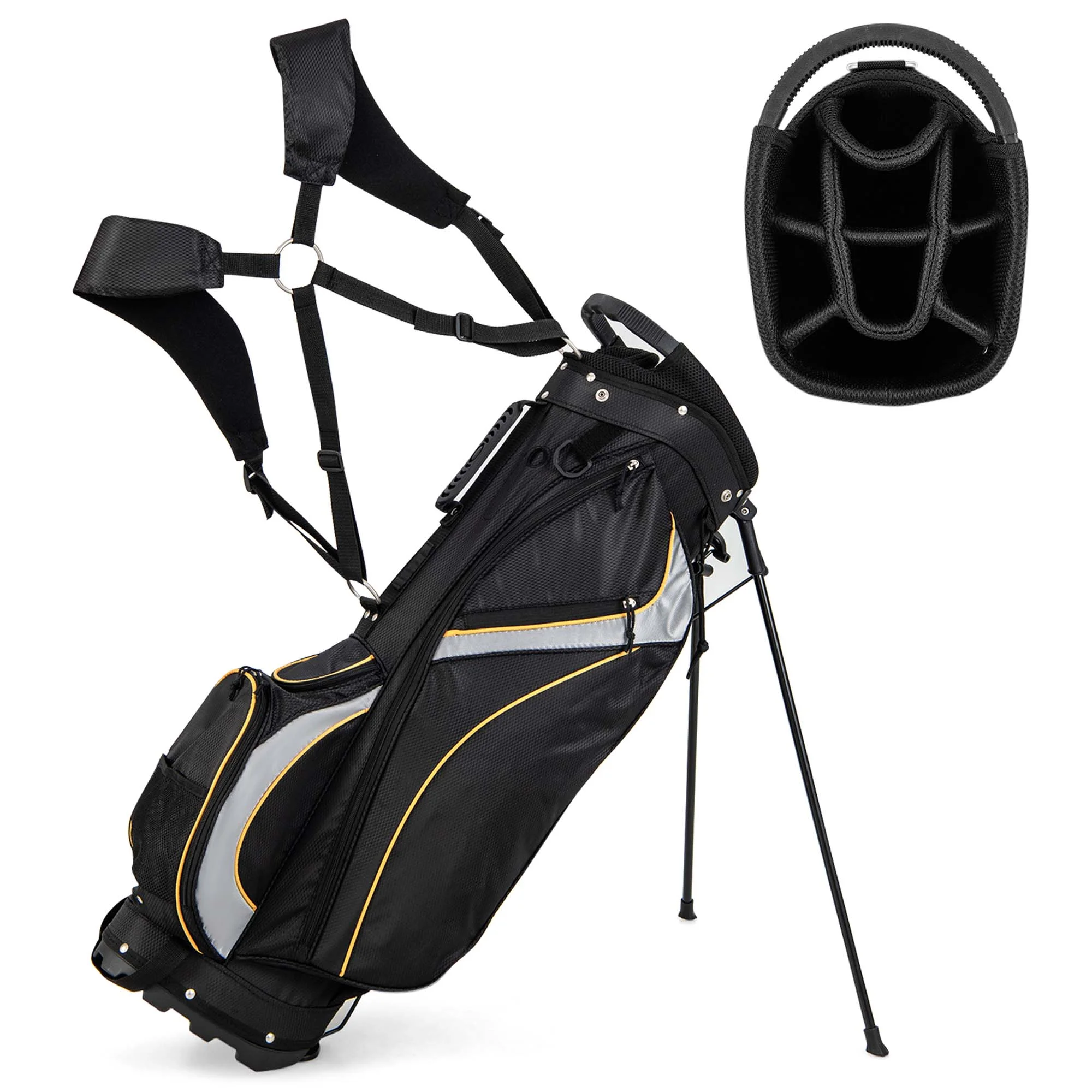 Costway Golf Stand Bag Portable Lightweight Golf Carry Club Bag w/ 8-way Divider