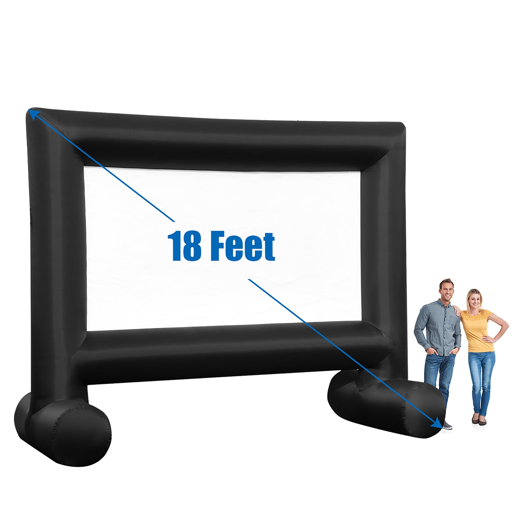 Costway 18FT Inflatable Projector Screen Projection Outdoor Home Theater W/ Blower